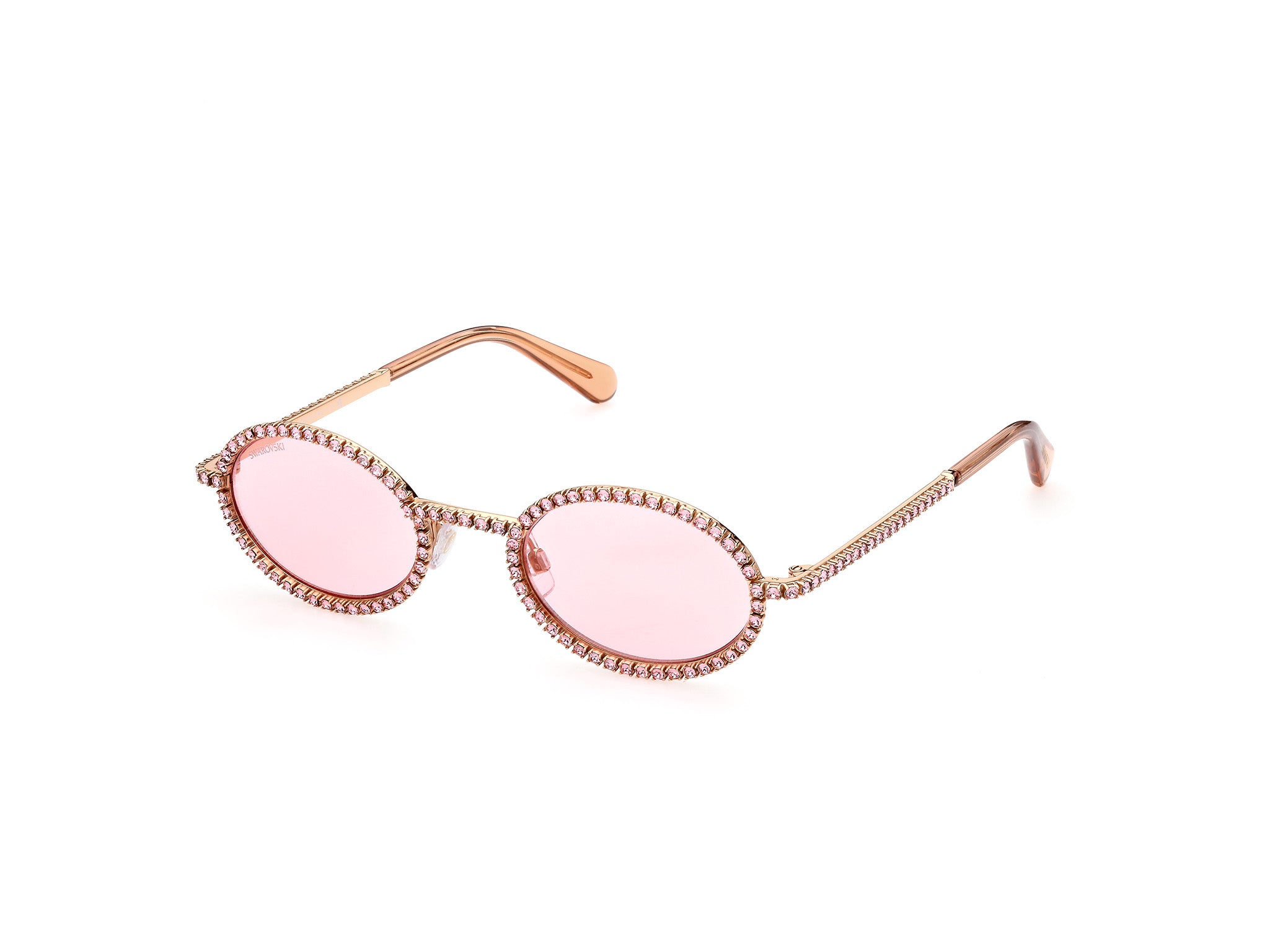 0889214323590 - Unisex SK0340 33y Gläser SONNENBRILLEN Steckdose Metall Gold Rosa Rund Normal