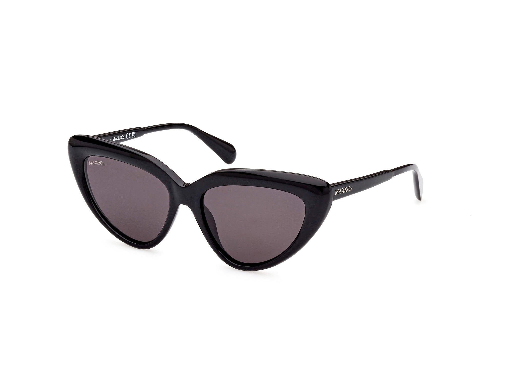 0889214326966 - Damen MO0047 01a Gläser SONNENBRILLEN Acetat Schwarz Rauch Cat Eye Normal