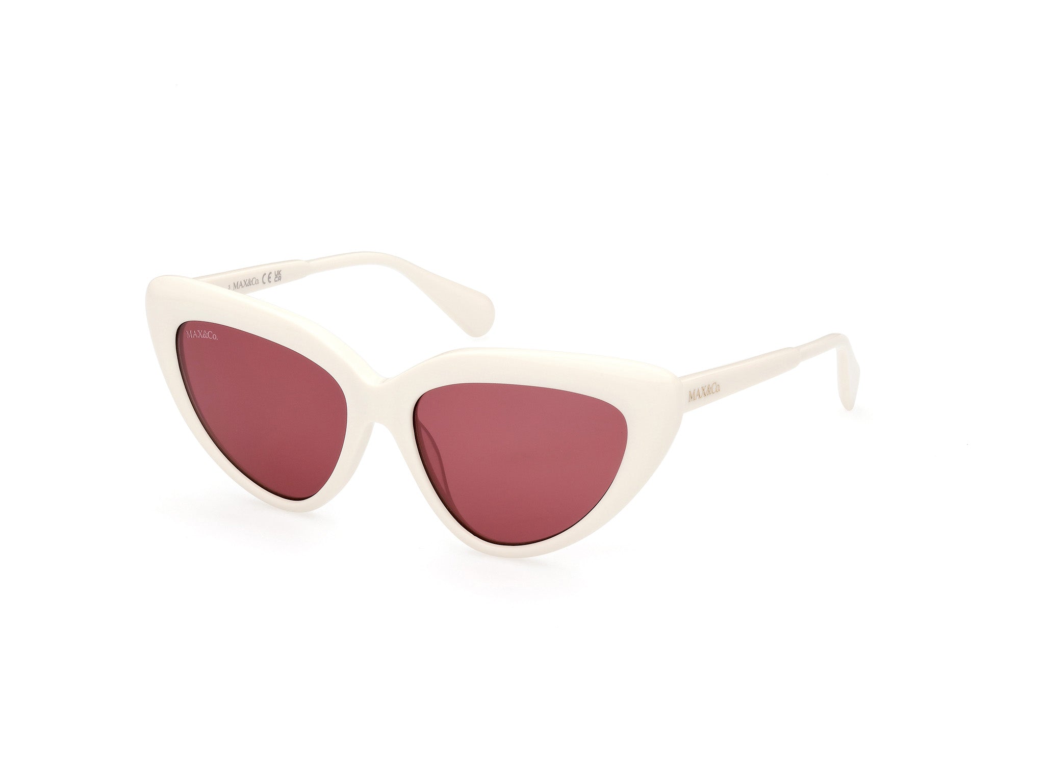 0889214326973 - Damen Mo0047 21s Gläser SONNENBRILLEN Acetat Weiß Bordeaux Cat Eye Normal