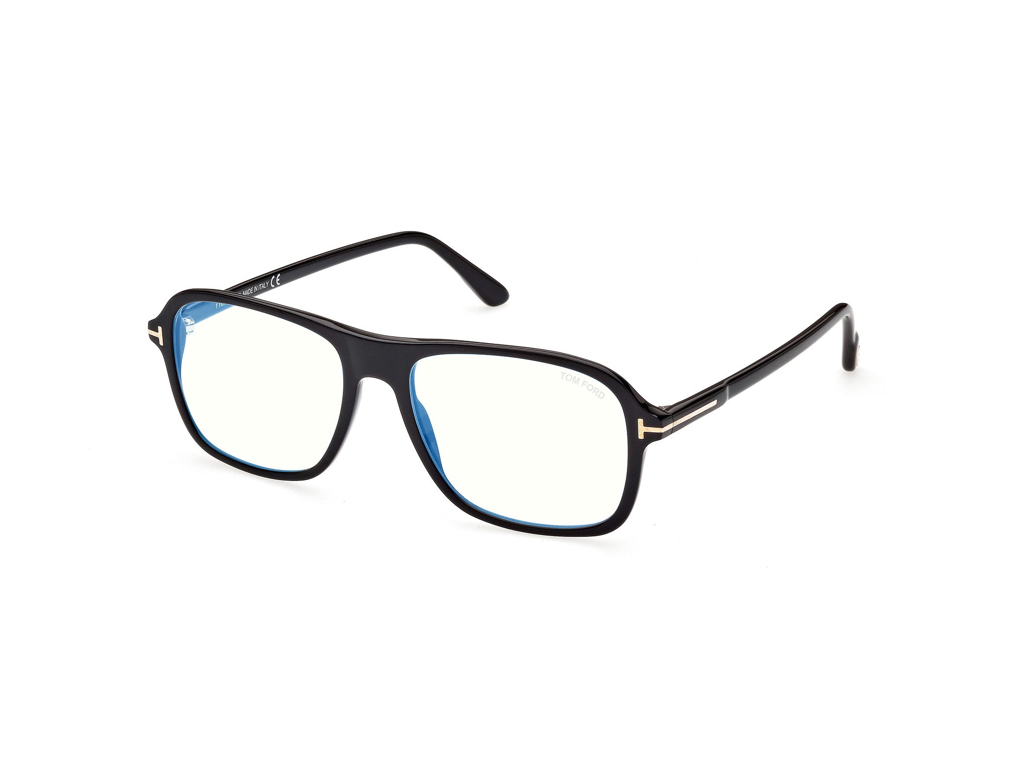 0889214327406 - TOM FORD Mann FT5806-B 001 Rahmen von BRILLEN Acetat Schwarz  Hocken Blaues Antilicht