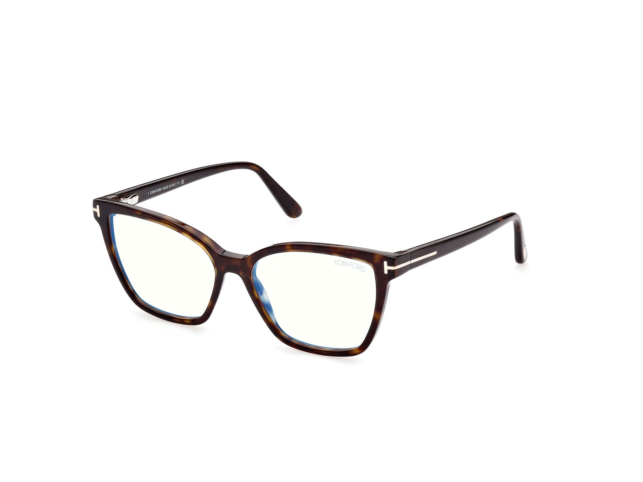 0889214327635 - TOM FORD Frau FT5812-B 052 Rahmen von BRILLEN Acetat Dunkler Havanna  Schmetterling Blaues Antilicht