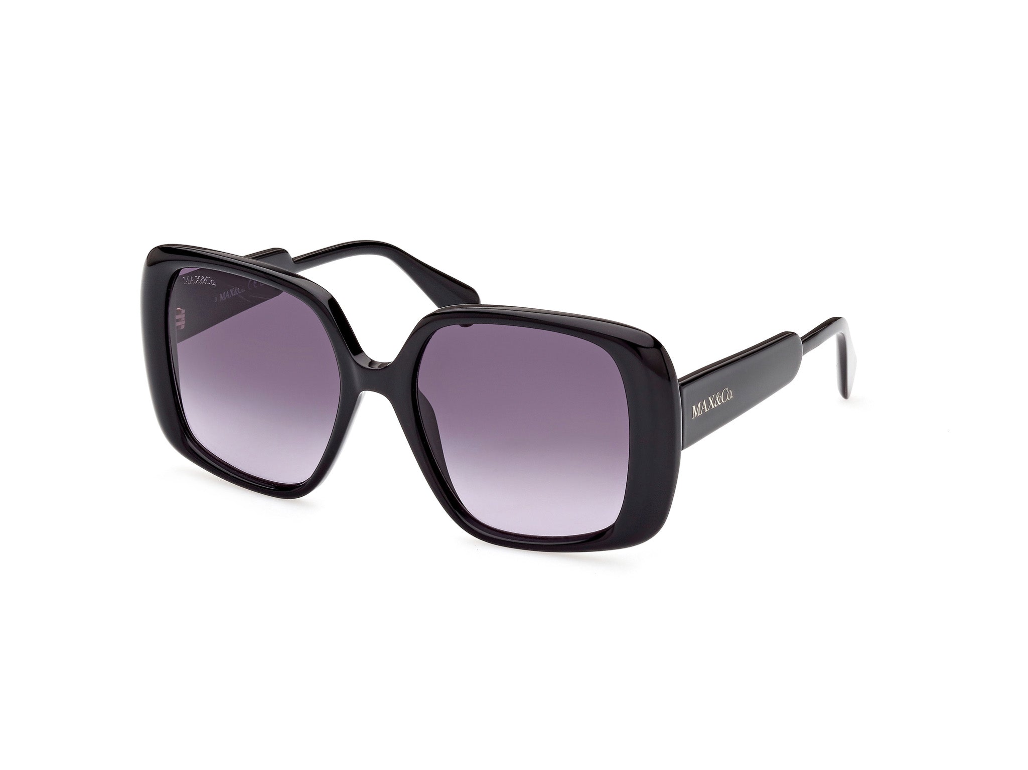 0889214327901 - Damen MO0048 01B Gläser SONNENBRILLEN Acetat Schwarz Grau Quadratisch Normal Schattiert