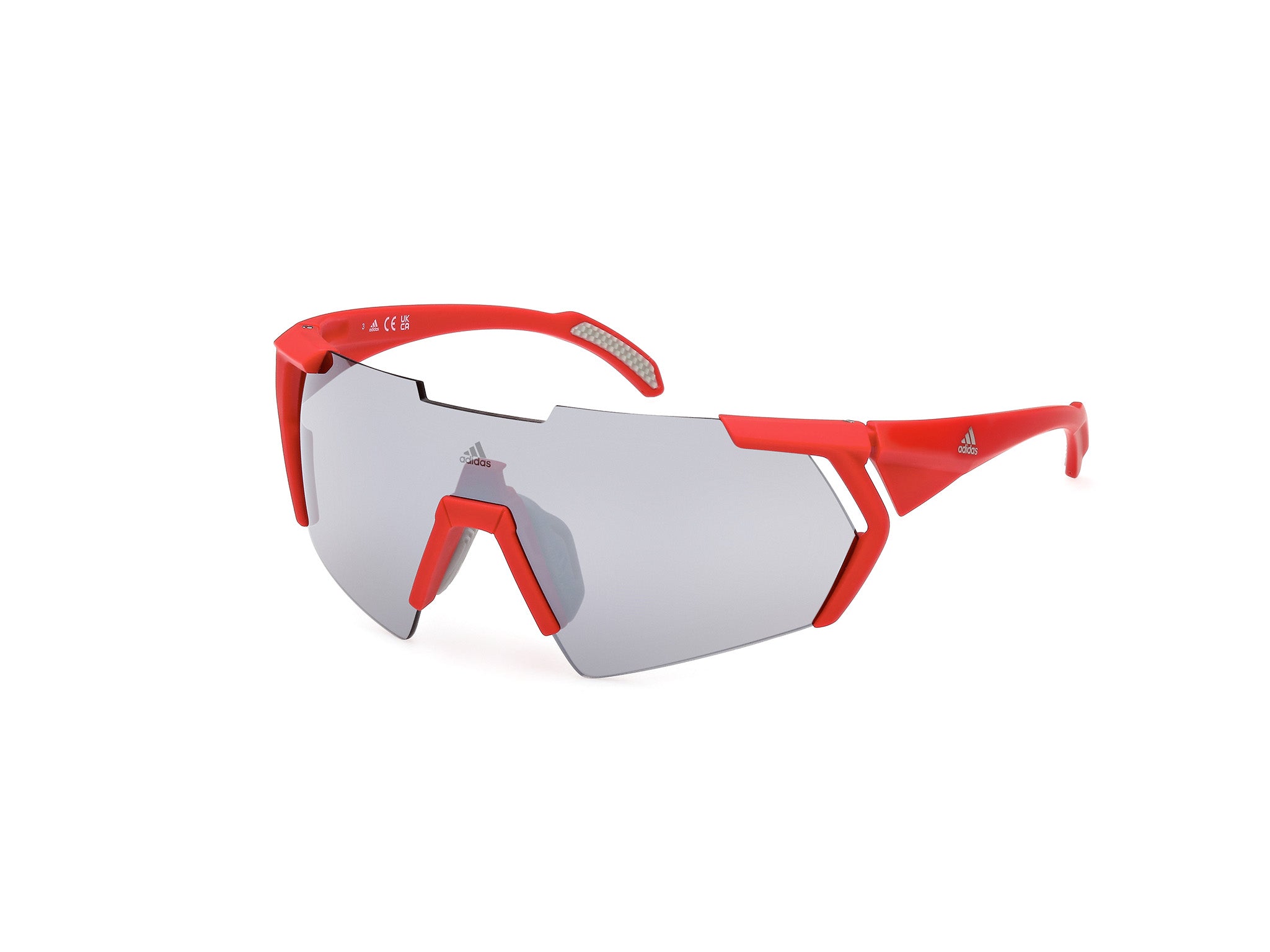 0889214333032 - Herren SP0064 CMPT AERO 66C Gläser SONNENBRILLEN Plastik Rot Rauch Maske Normal Spiegel