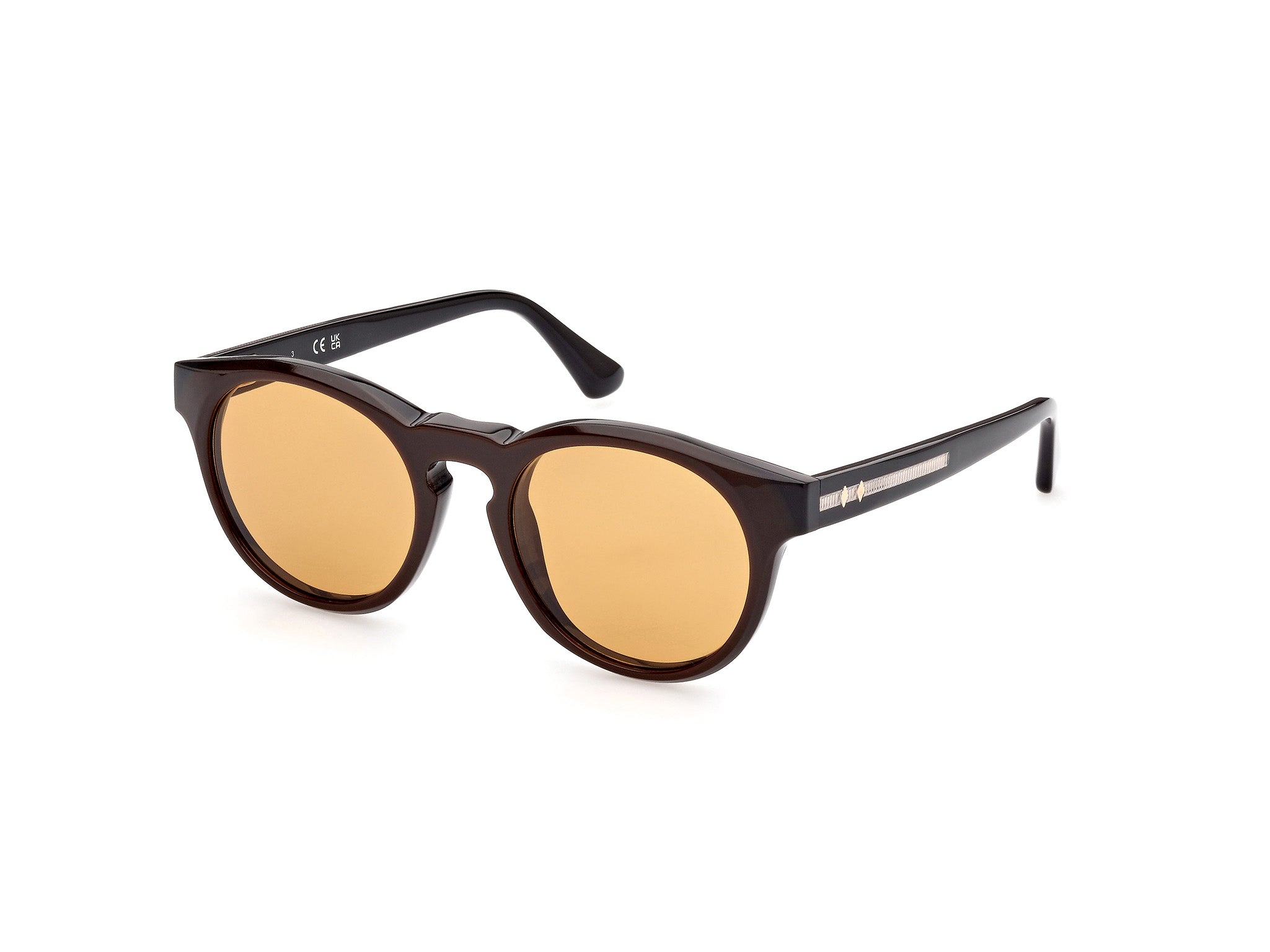 0889214338907 - Unisex WE0324 50E Gläser SONNENBRILLEN Acetat Braun Dunkel Braun Rund Normal