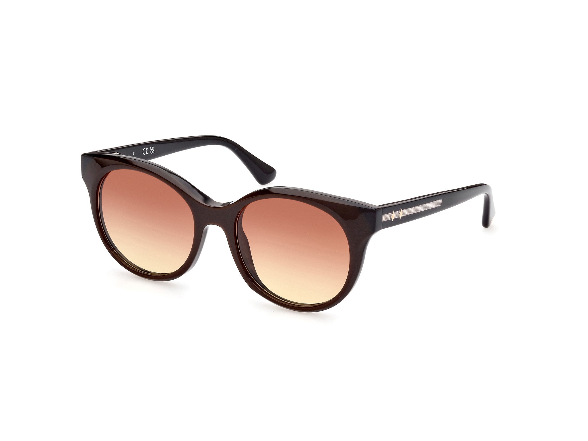 0889214338983 - Damen WE0326 50F Gläser SONNENBRILLEN Acetat Braun Dunkel Braun Cat Eye Normal Schattiert