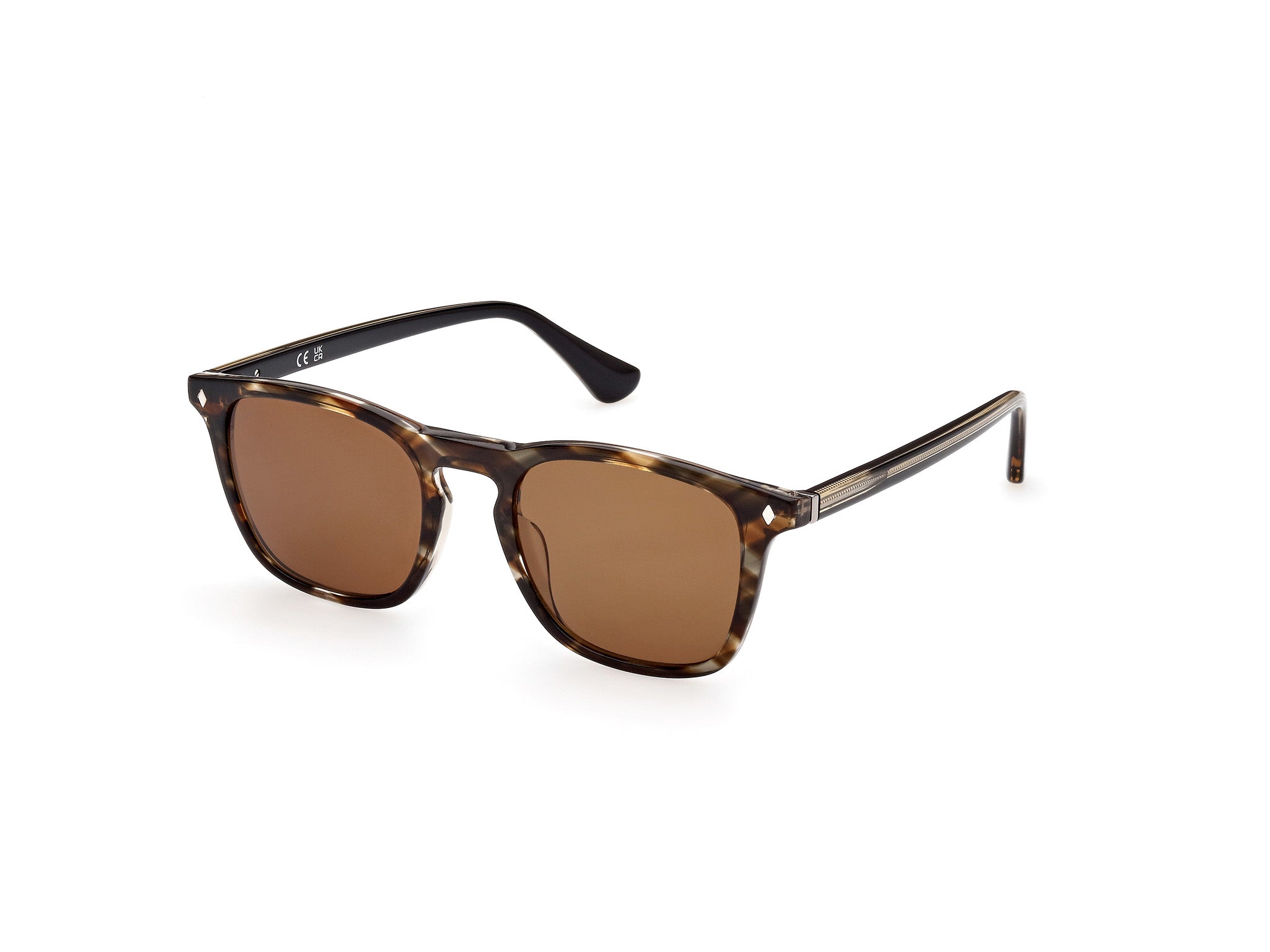 0889214339034 - Herren WE0327 50E Gläser SONNENBRILLEN Acetat Braun Dunkel Braun Quadratisch Normal