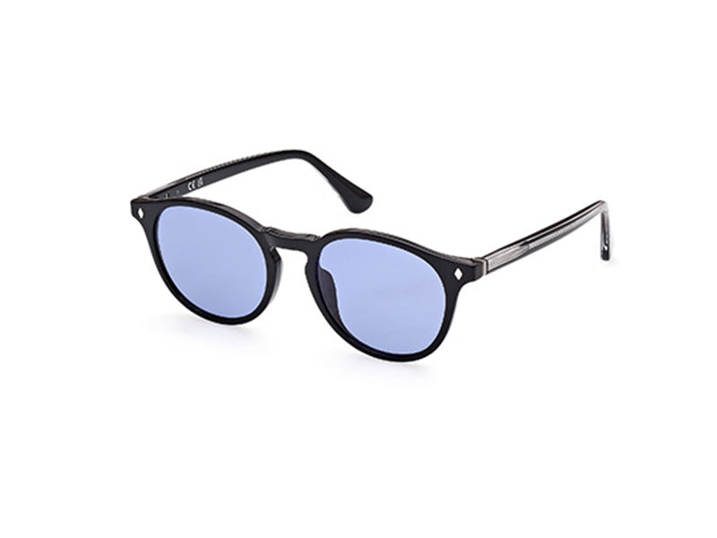 0889214339058 - Unisex WE0328 01V Gläser SONNENBRILLEN Acetat Glänzend schwarz Blau Rund Normal