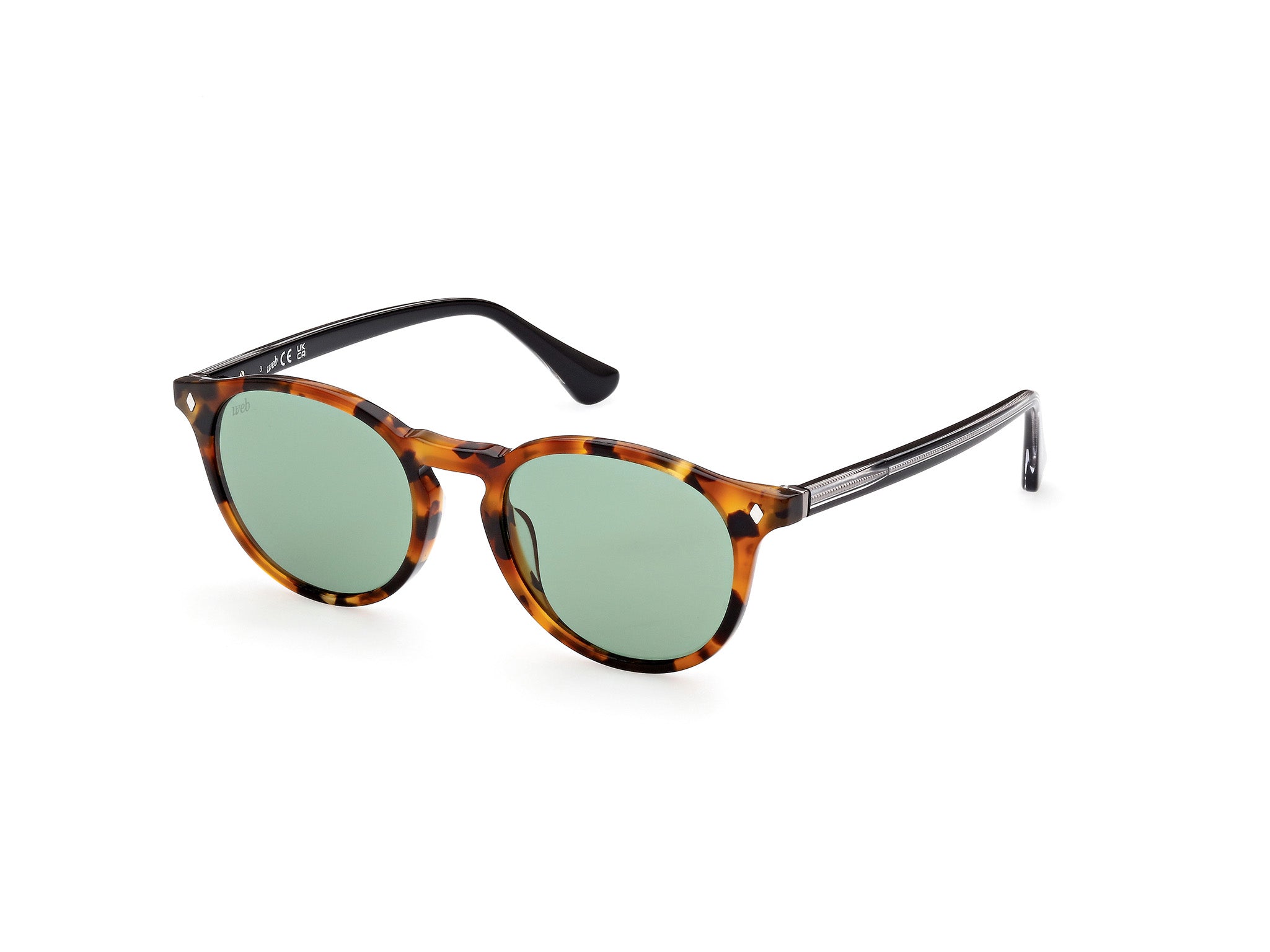 0889214339089 - Unisex WE0328 56n Gläser SONNENBRILLEN Acetat Havanna Grün Rund Normal