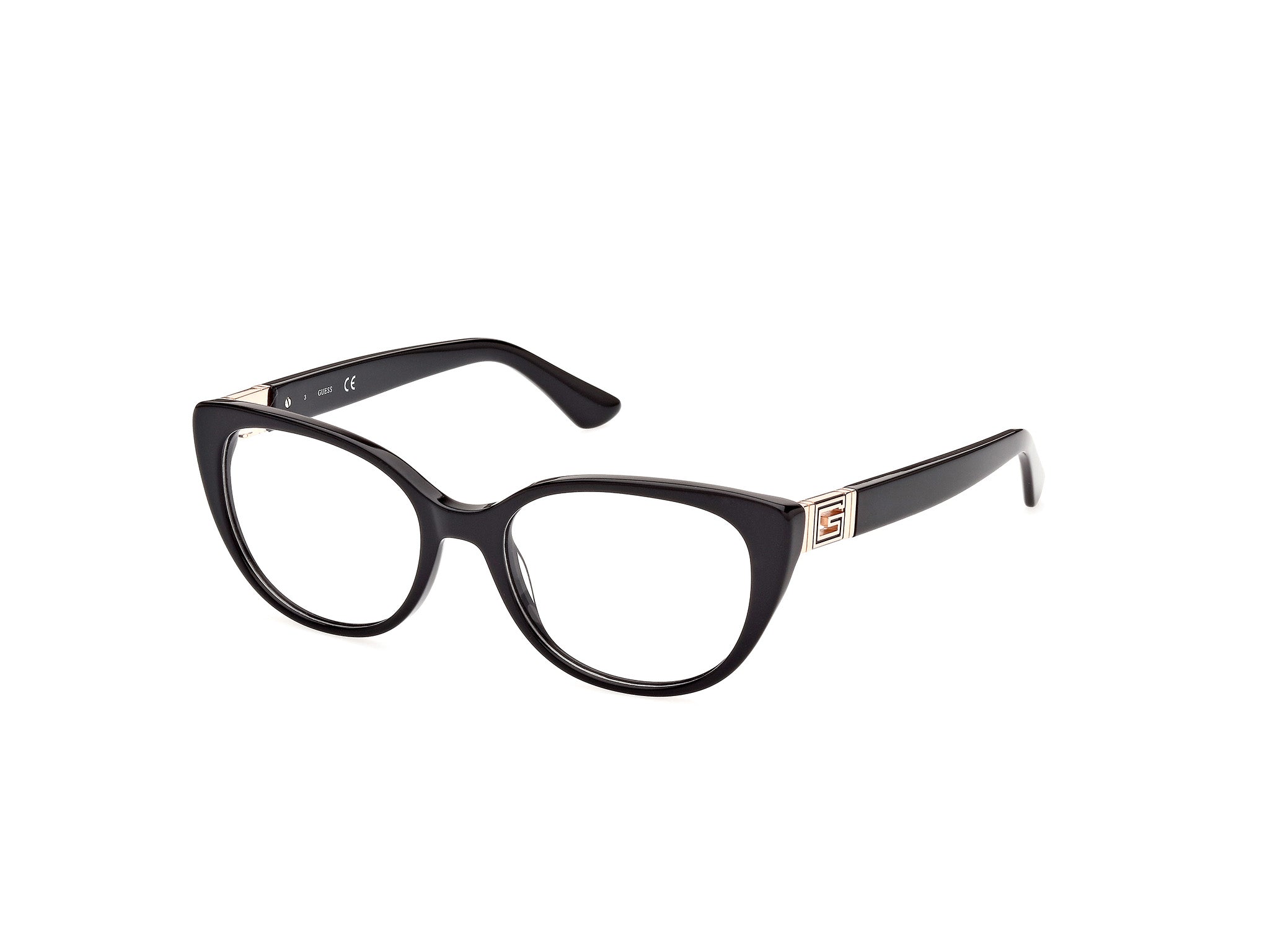 0889214340443 - Damen GU2908 001 Rahmen von BRILLEN Acetat Schwarz  Rund Normal