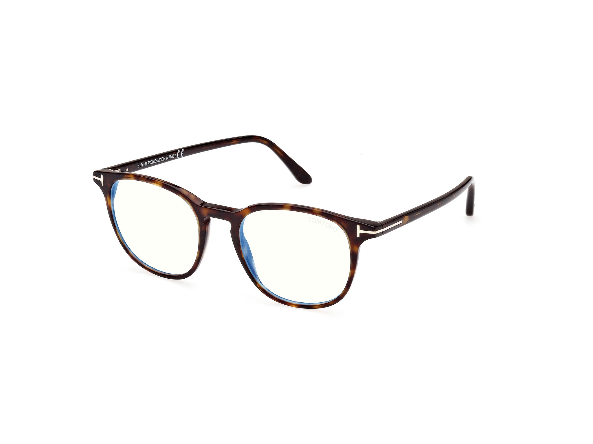 0889214358516 - TOM FORD Mann FT5832-B 052 Rahmen von BRILLEN Acetat Havanna  Kreisel Blaues Antilicht