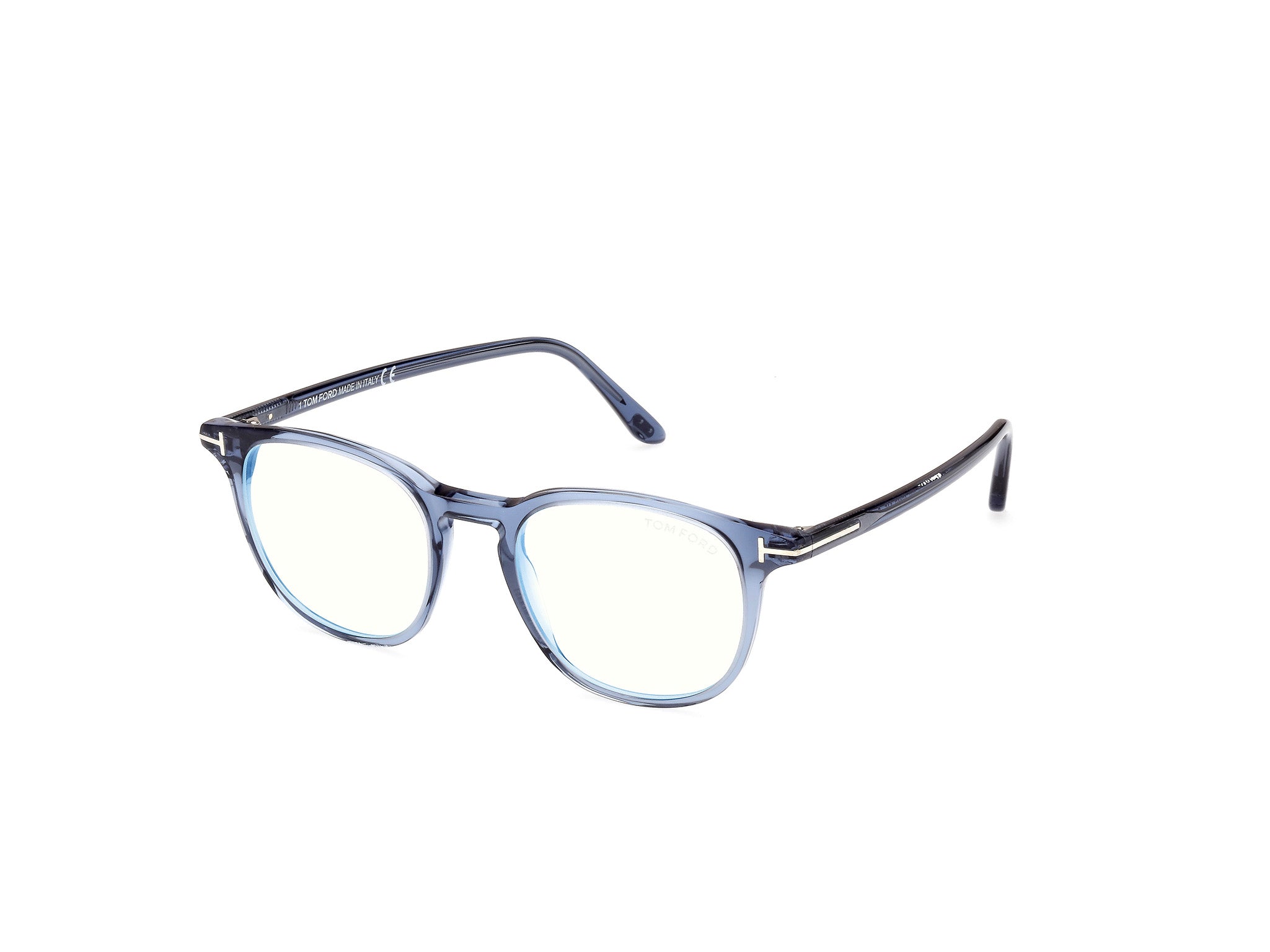 0889214358530 - TOM FORD Mann FT5832-B 090 Rahmen von BRILLEN Acetat Blau  Kreisel Blaues Antilicht