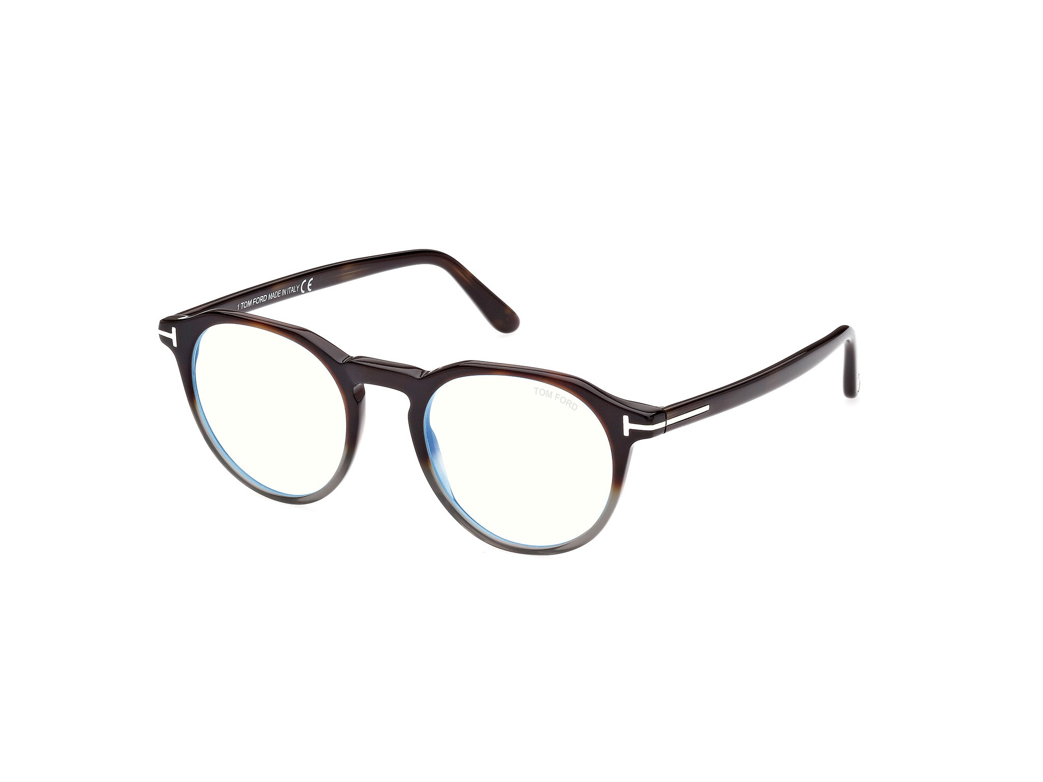 0889214358615 - TOM FORD Mann FT5833-B 056 Rahmen von BRILLEN Acetat Havanna  Kreisel Blaues Antilicht