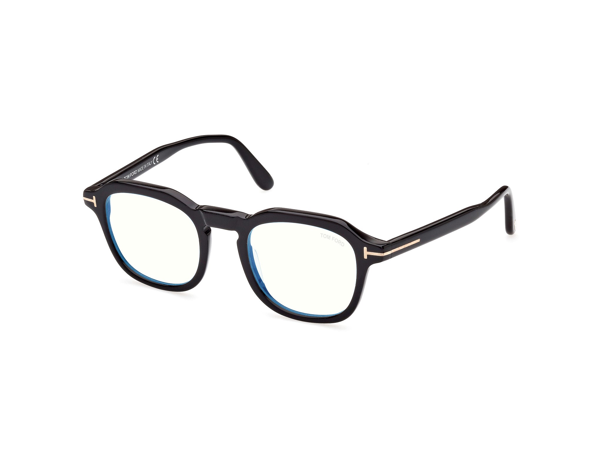 0889214358714 - TOM FORD Mann FT5836-B 001 Rahmen von BRILLEN Acetat Schwarz  Hocken Blaues Antilicht