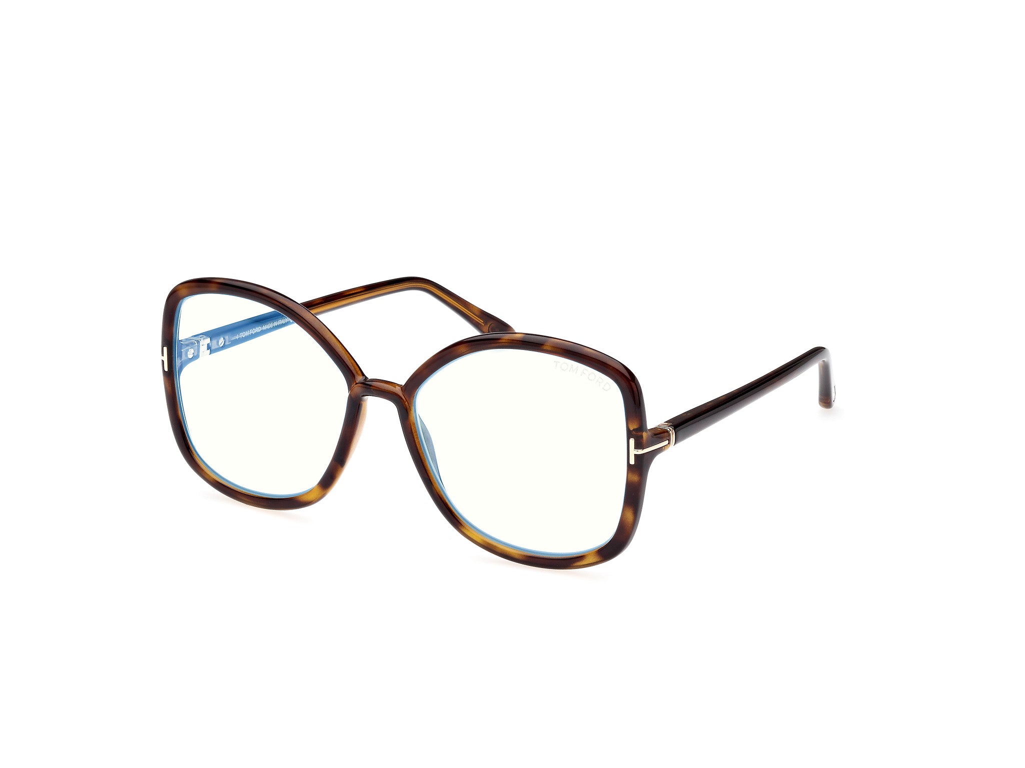 0889214359155 - TOM FORD Frau FT5845-B 052 Rahmen von BRILLEN Injiziert Havanna  Schmetterling Blaues Antilicht