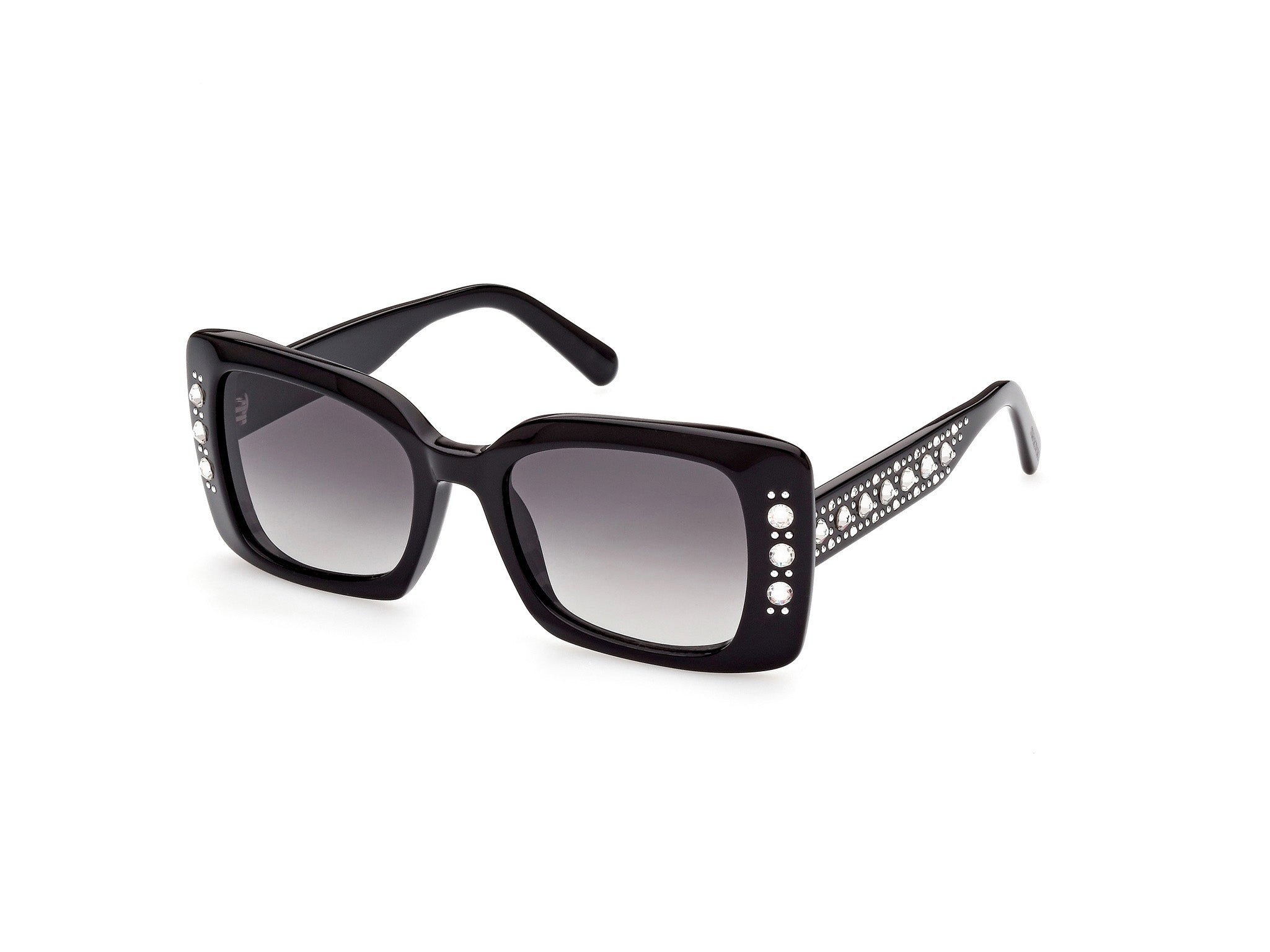 0889214360618 - Damen SK0370 01B Gläser SONNENBRILLEN Steckdose Acetat Schwarz Grau Quadratisch Normal Schattiert