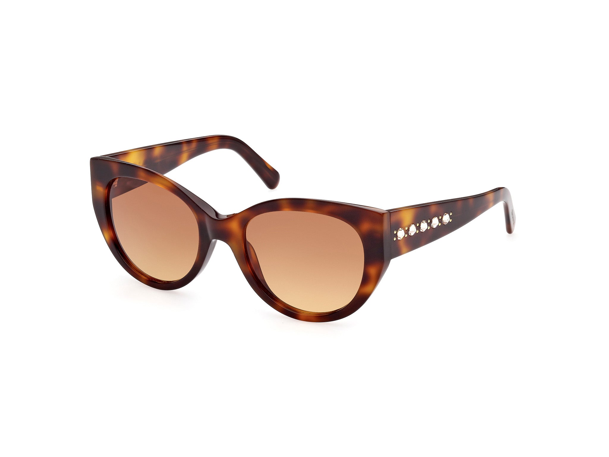 0889214360724 - Damen SK0372 52f Gläser SONNENBRILLEN Steckdose Acetat Havanna Braun Cat Eye Normal Schattiert