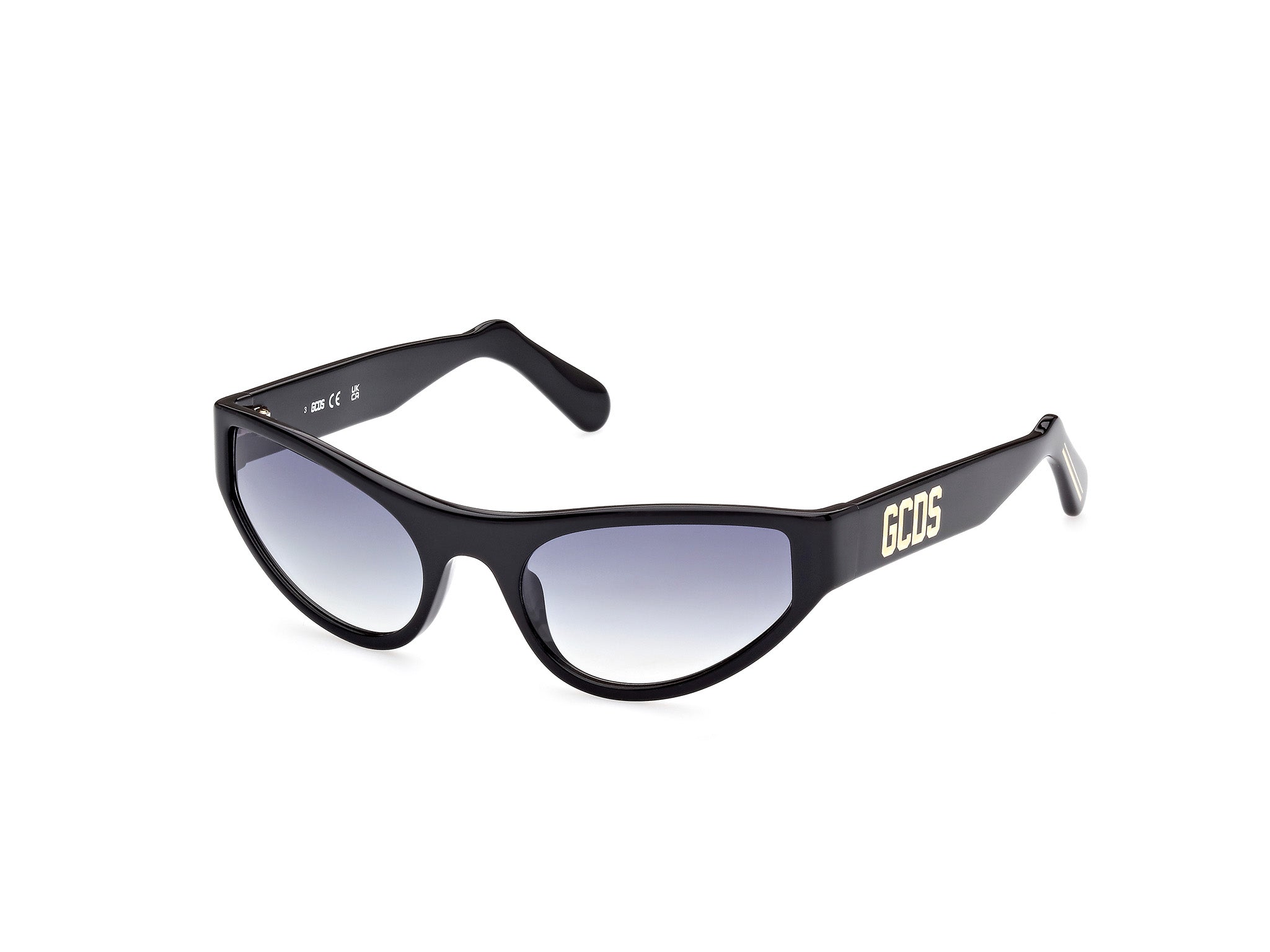 0889214366498 - Unisex GD0024 01B Gläser SONNENBRILLEN Acetat Glänzend schwarz Rauch Cat Eye Normal Schattiert