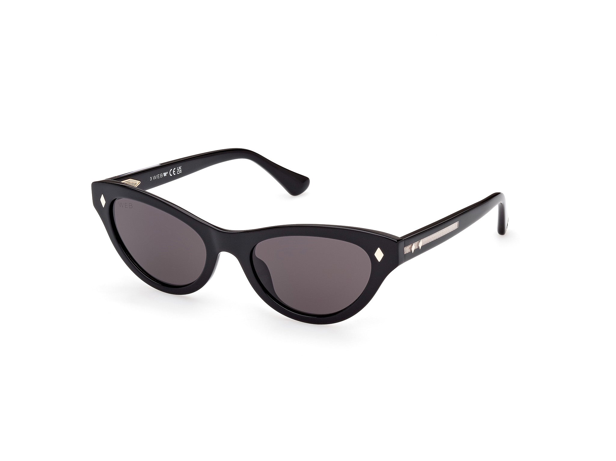 0889214366719 - Damen We0330 01a Gläser SONNENBRILLEN Acetat Glänzend schwarz Rauch Cat Eye Normal