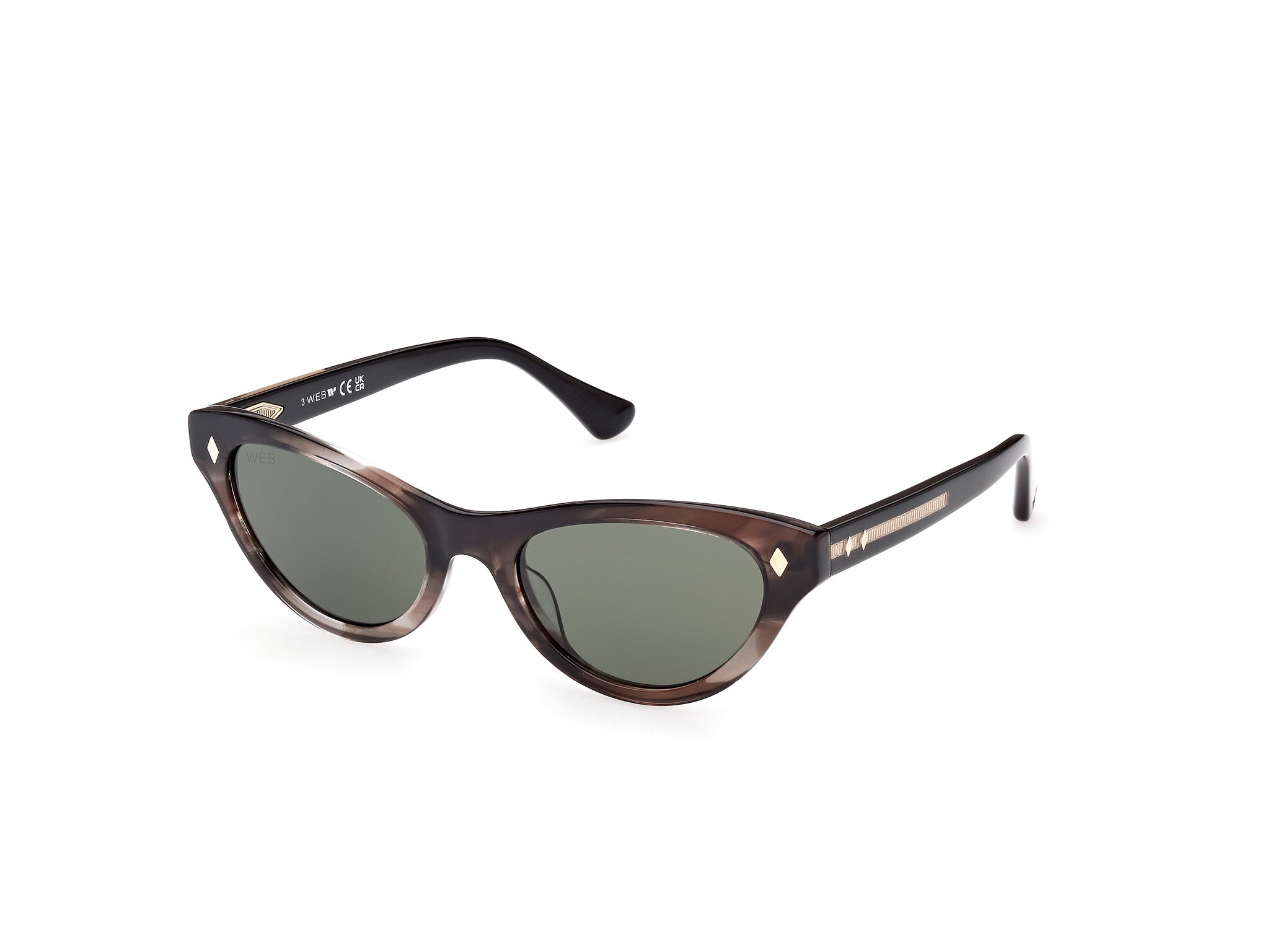 0889214366726 - Damen We0330 20n Gläser SONNENBRILLEN Acetat Grau Grün Cat Eye Normal