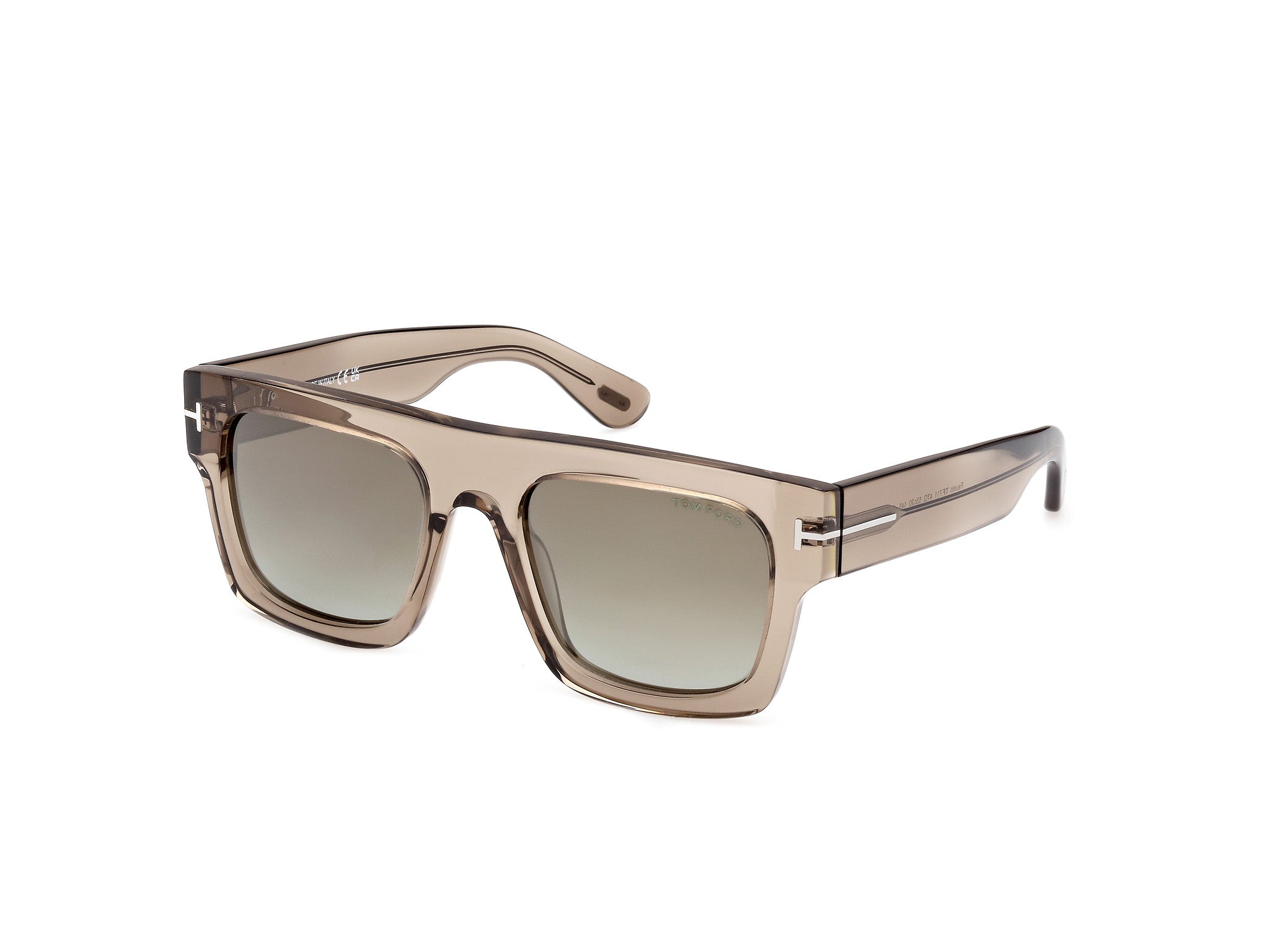 0889214369017 - TOM FORD Herren FT0711 FAUSTO 47Q Gläser SONNENBRILLEN Acetat Braun Grün Quadratisch Normal