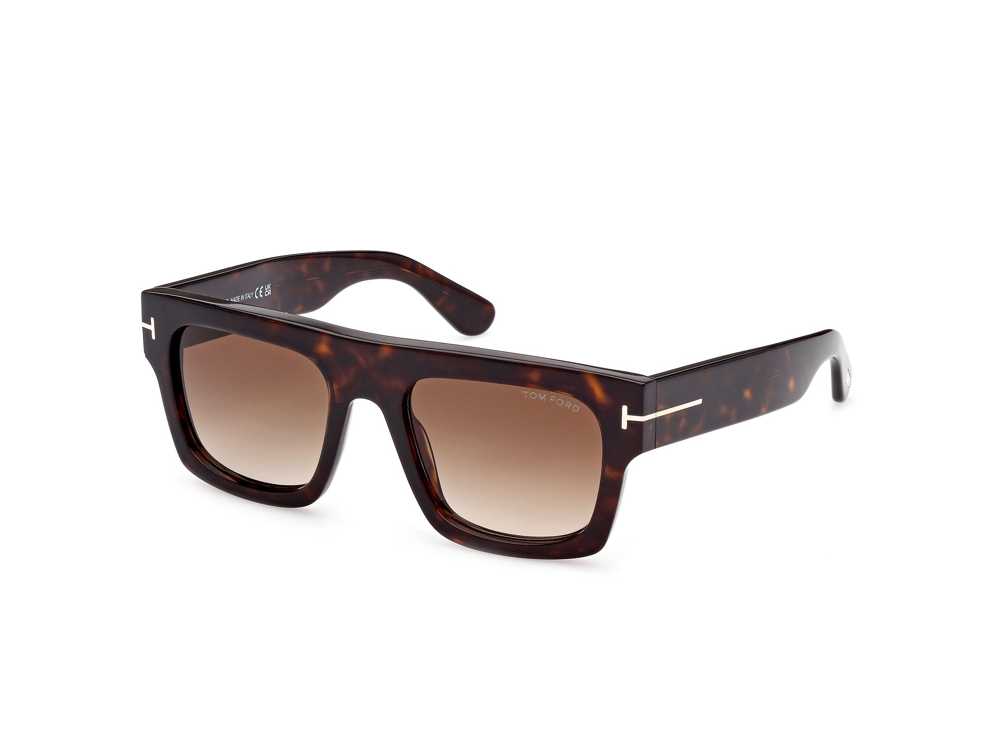 0889214369024 - TOM FORD Herren FT0711 FAUSTO 52F Gläser SONNENBRILLEN Acetat Havanna Braun Quadratisch Normal Schattiert