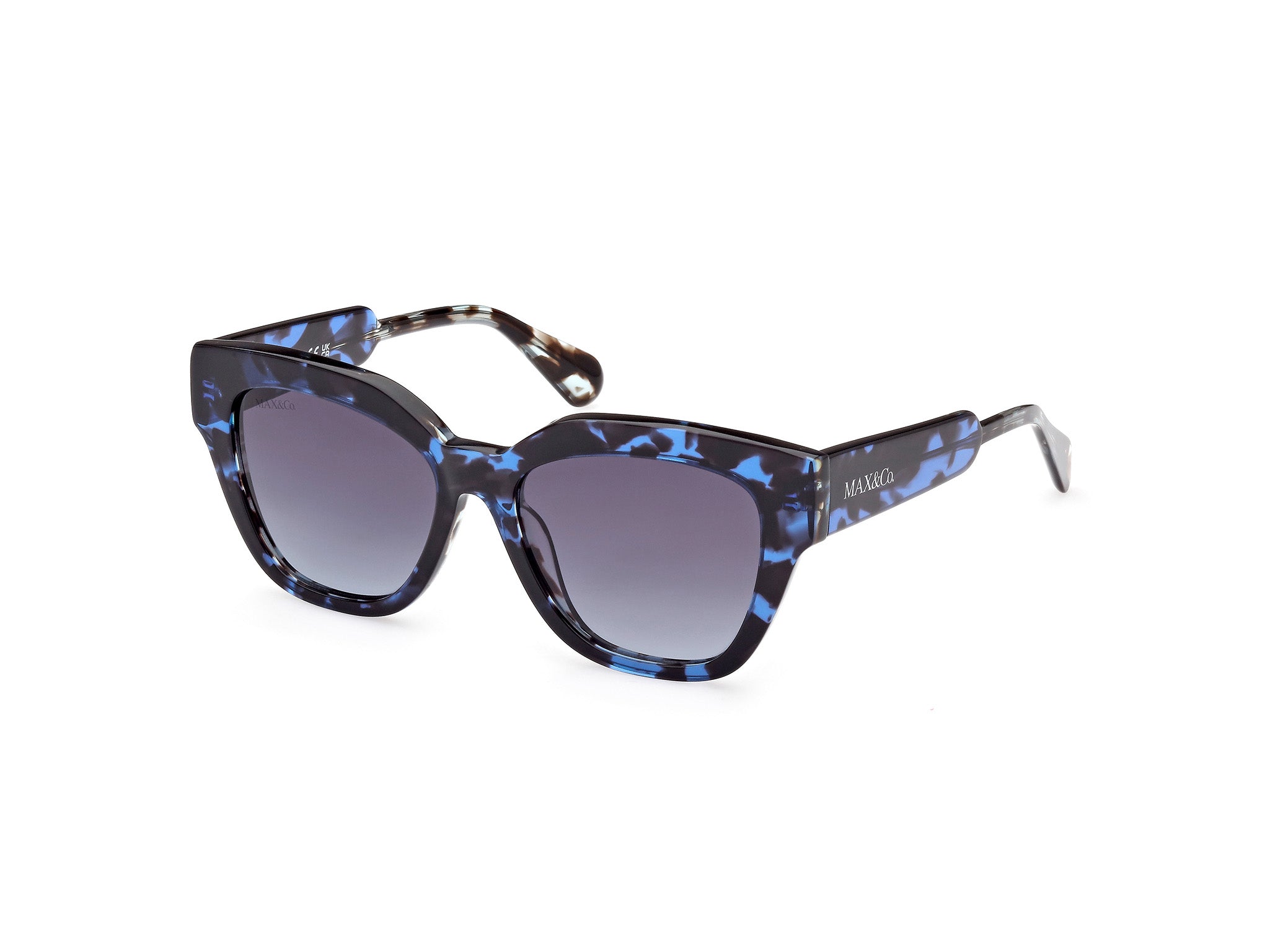 0889214375216 - Damen MO0059 55W Gläser SONNENBRILLEN Acetat Havanna Blau Quadratisch Normal