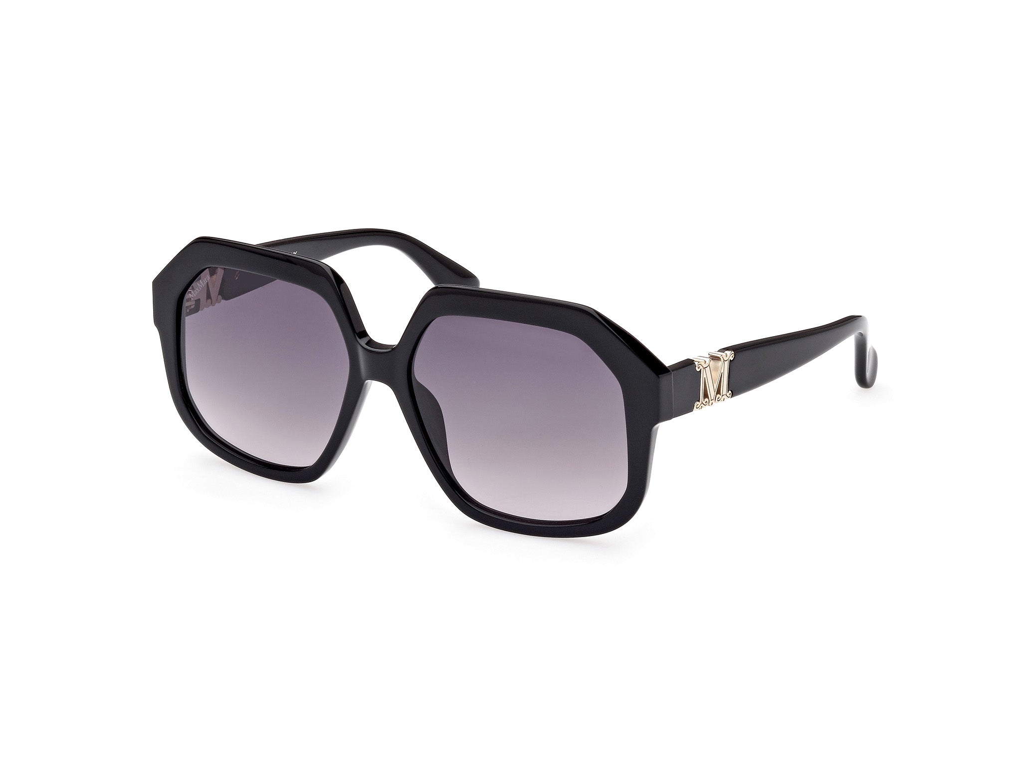 0889214378644 - Damen MM0056 EMME12 01B Gläser SONNENBRILLEN Acetat Schwarz Grau Quadratisch Normal Schattiert