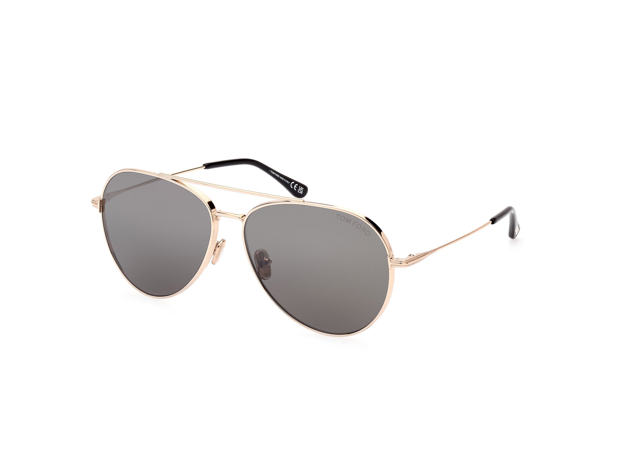 0889214384676 - TOM FORD Unisex Ft0996 Dashel-02 28a Gläser SONNENBRILLEN Metall Gold Rauch Pilot Normal