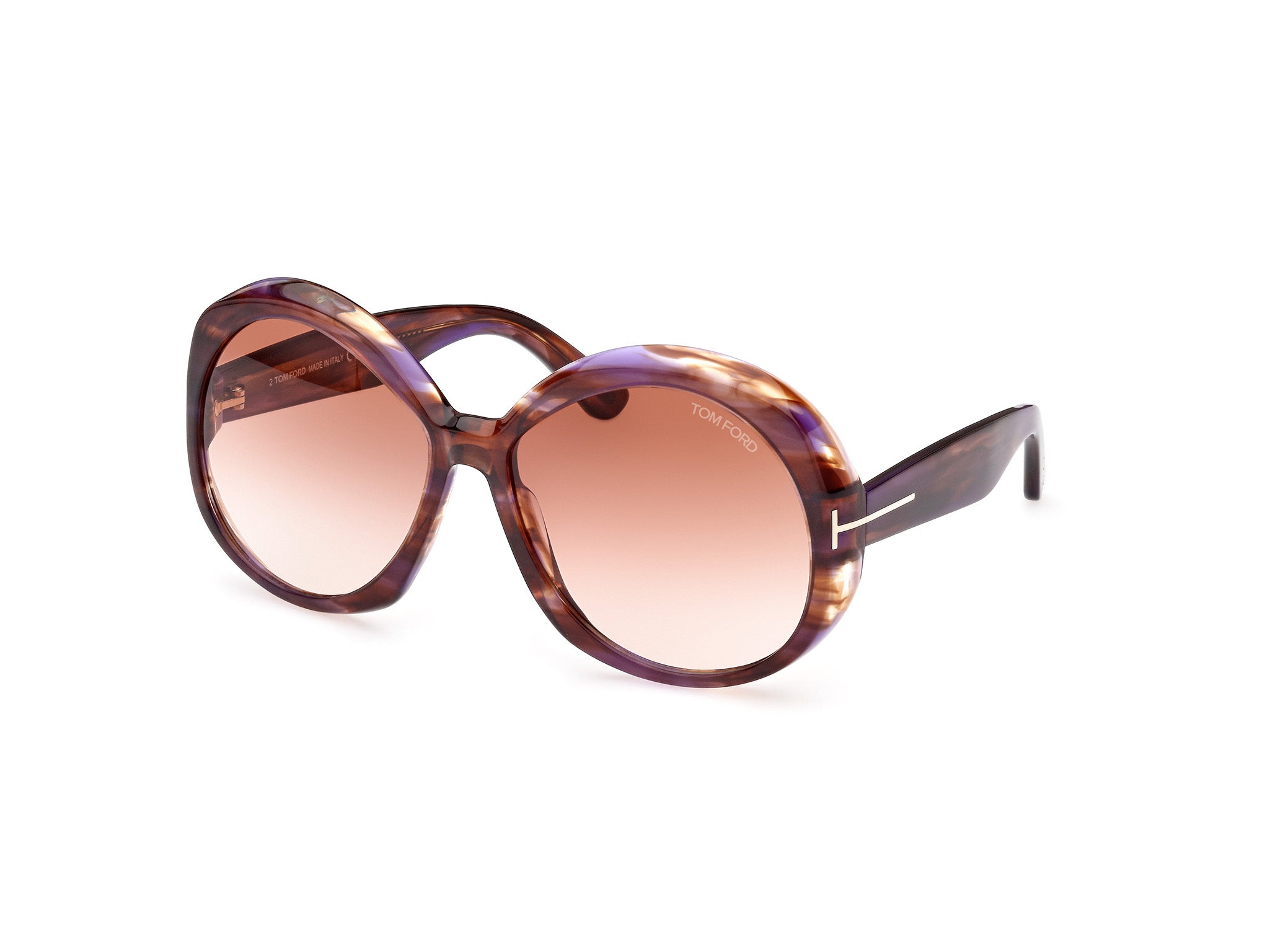 0889214385291 - TOM FORD Damen FT1010 Annabelle 55Z Gläser SONNENBRILLEN Acetat Havanna Braun Rund Normal Schattiert