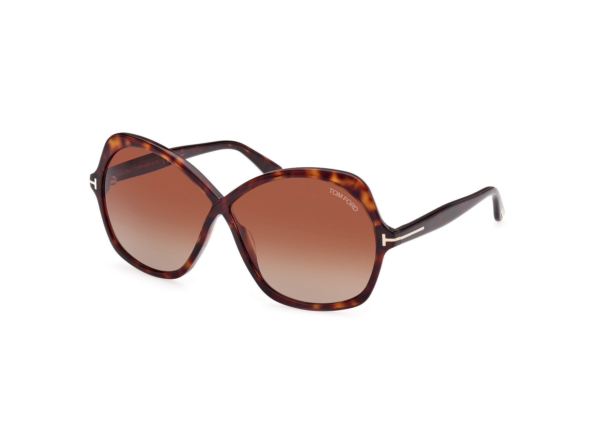 0889214385383 - TOM FORD Damen FT1013 Rosemin 52f Gläser SONNENBRILLEN Acetat Havanna Braun Schmetterling Normal Schattiert