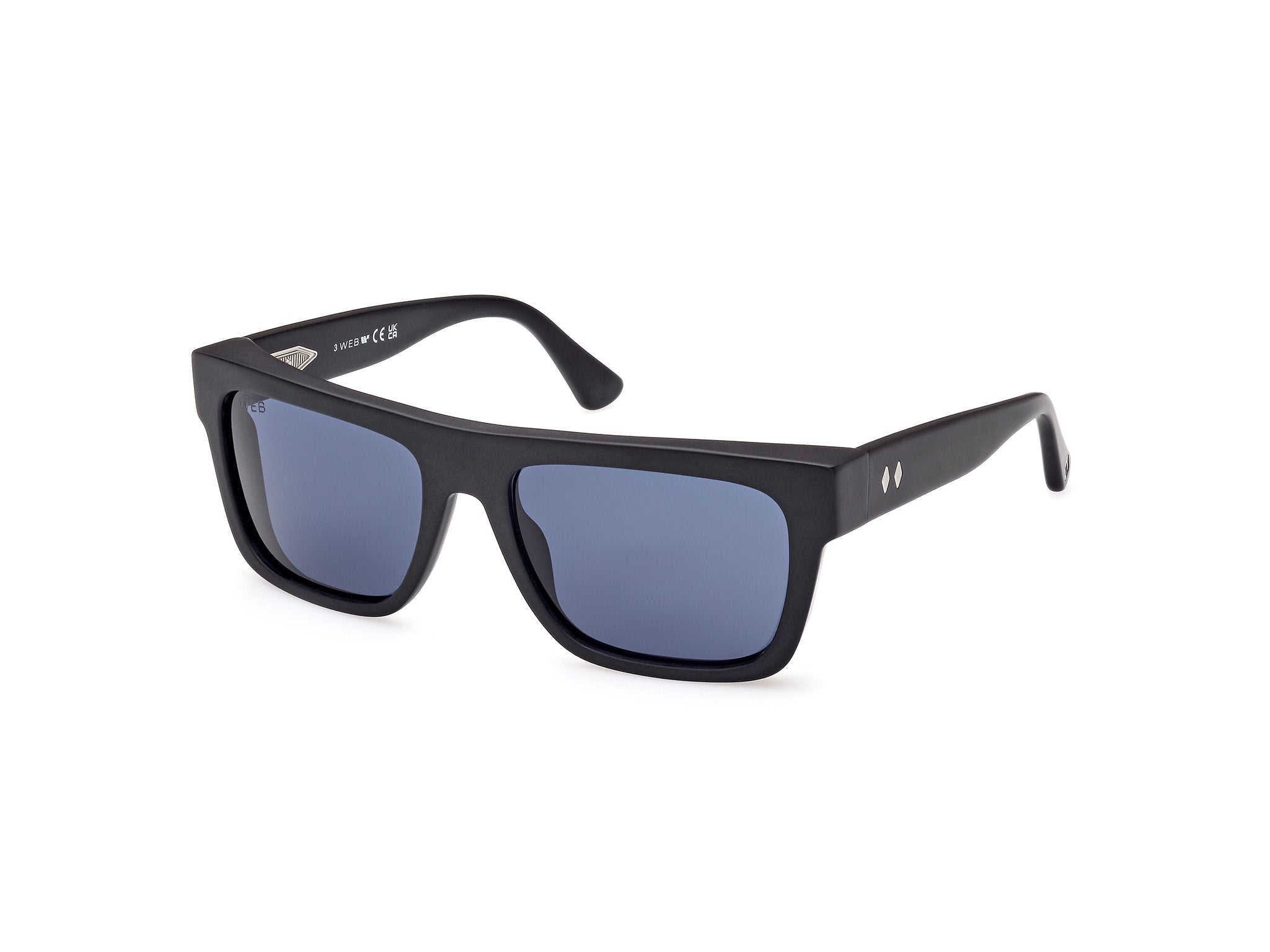 0889214385741 - Herren WE0334 02V Gläser SONNENBRILLEN Acetat Schwarz Blau Quadratisch Normal