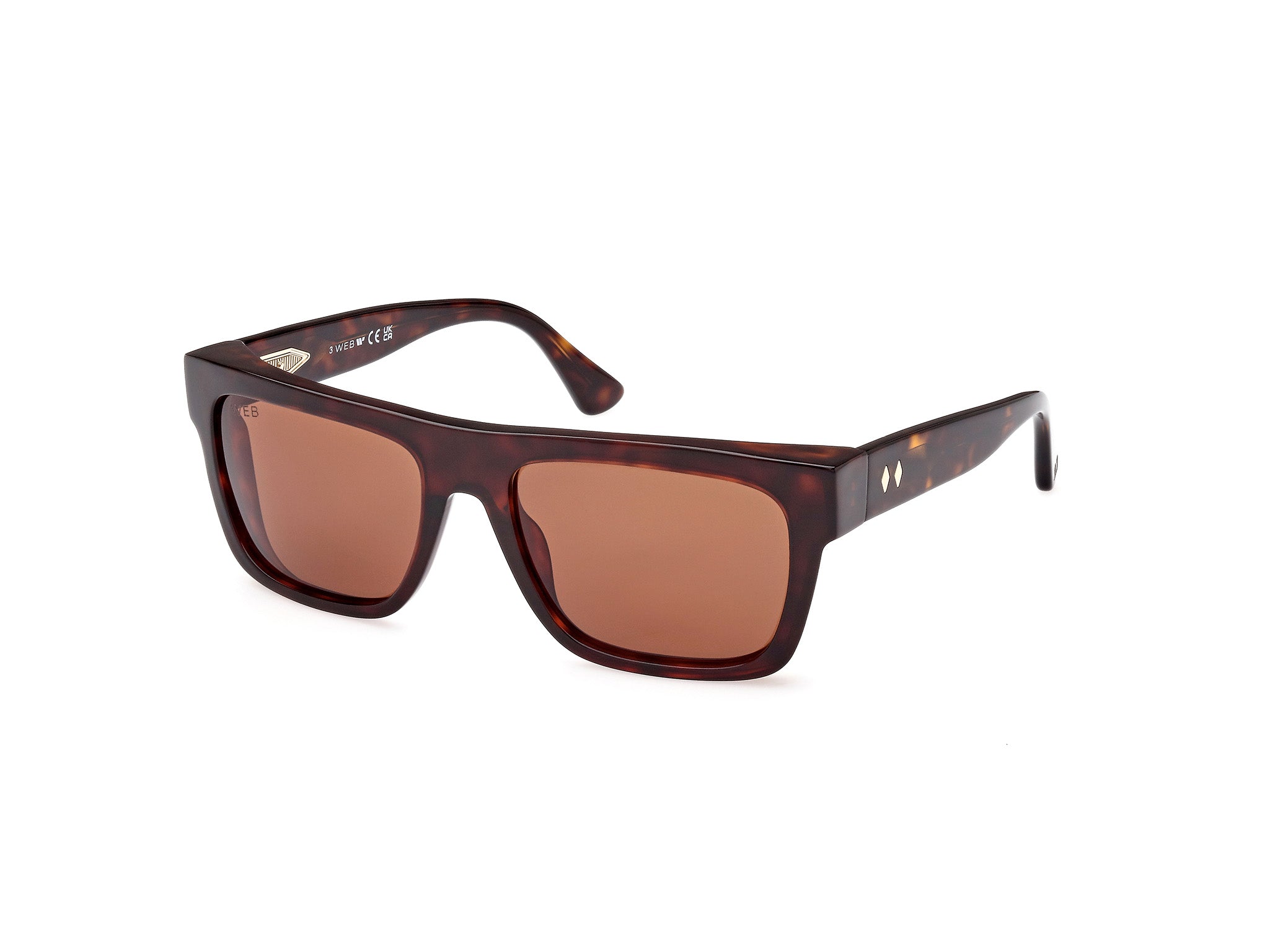 0889214385758 - Herren WE0334 52E Gläser SONNENBRILLEN Acetat Havanna Braun Quadratisch Normal