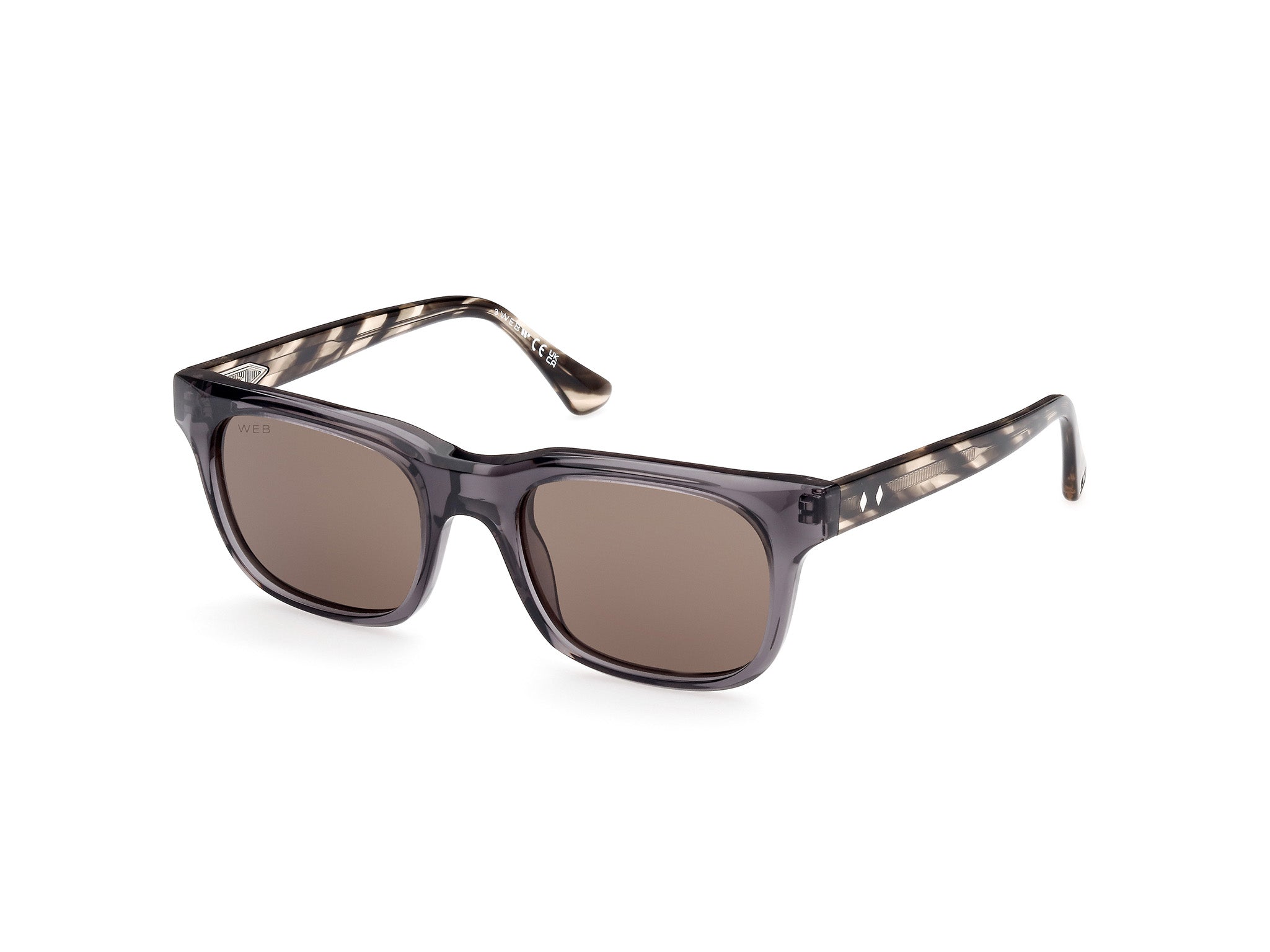 0889214386328 - Herren WE0336 20E Gläser SONNENBRILLEN Acetat Grau Braun Quadratisch Normal