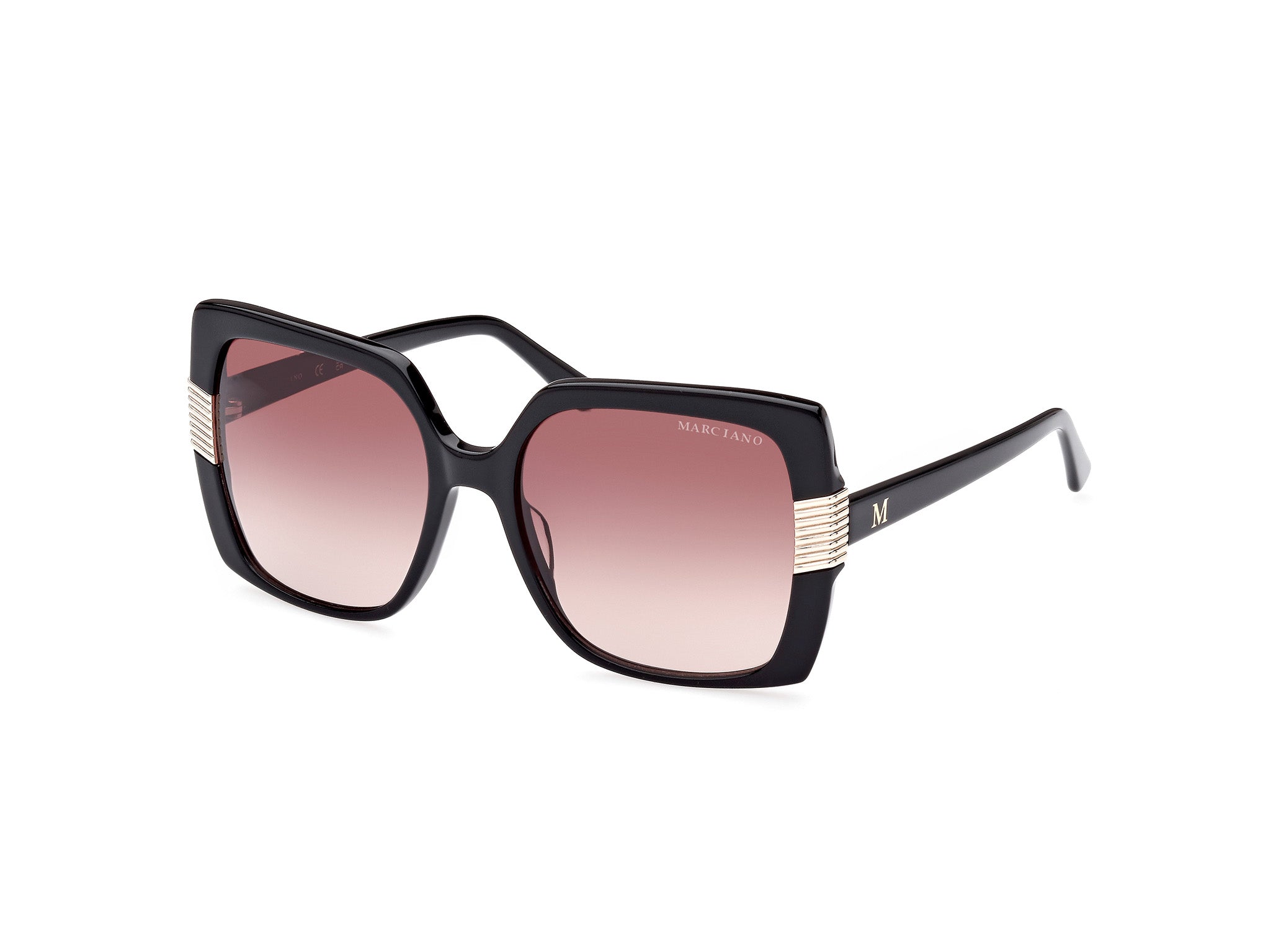 0889214386847 - Damen GM0828 01F Gläser SONNENBRILLEN Acetat Schwarz Braun Quadratisch Normal