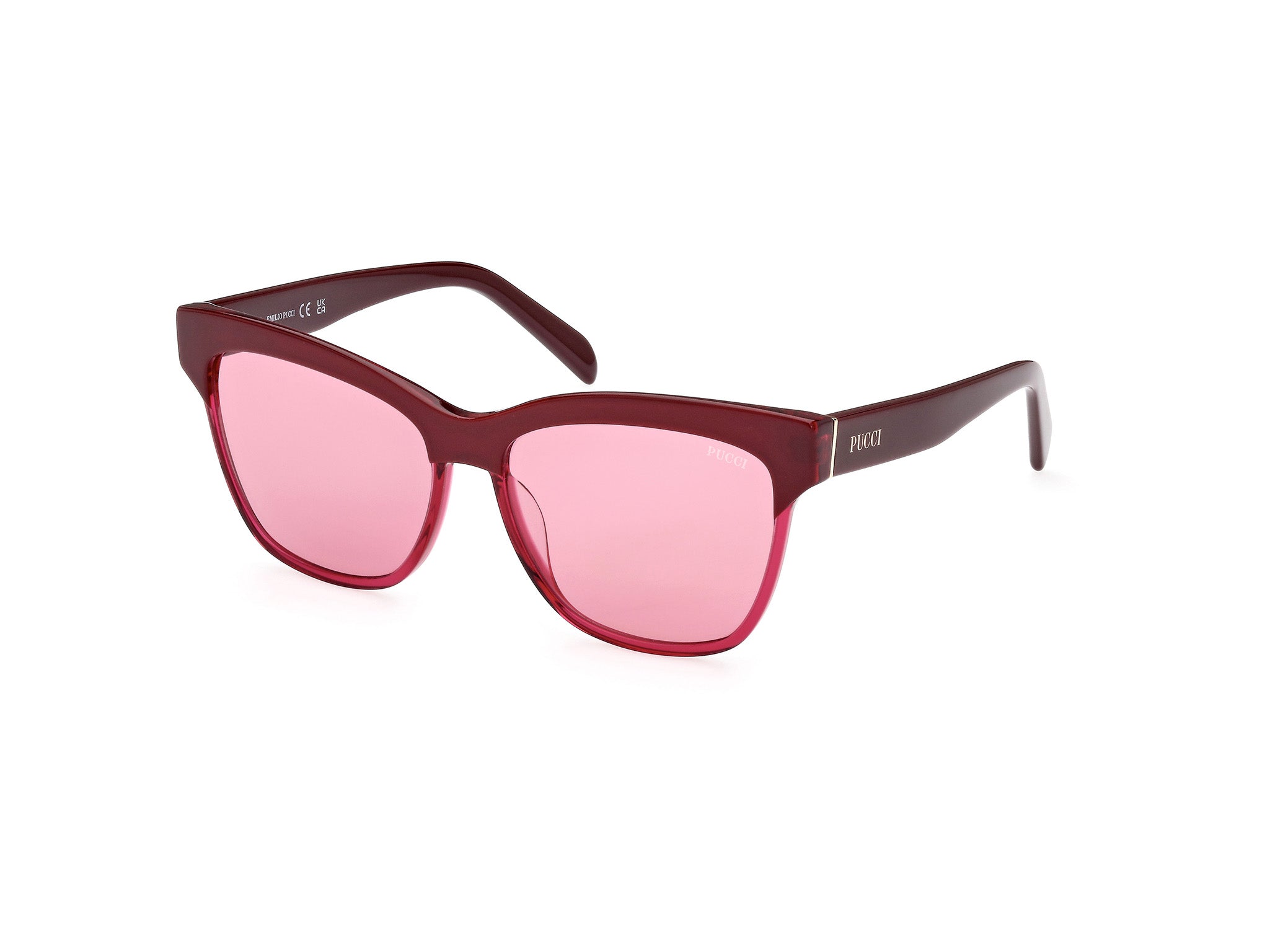 0889214387653 - Emilio Pucci Damen EP0198 69s Gläser SONNENBRILLEN Acetat Bordeaux Bordeaux Hocken Normal