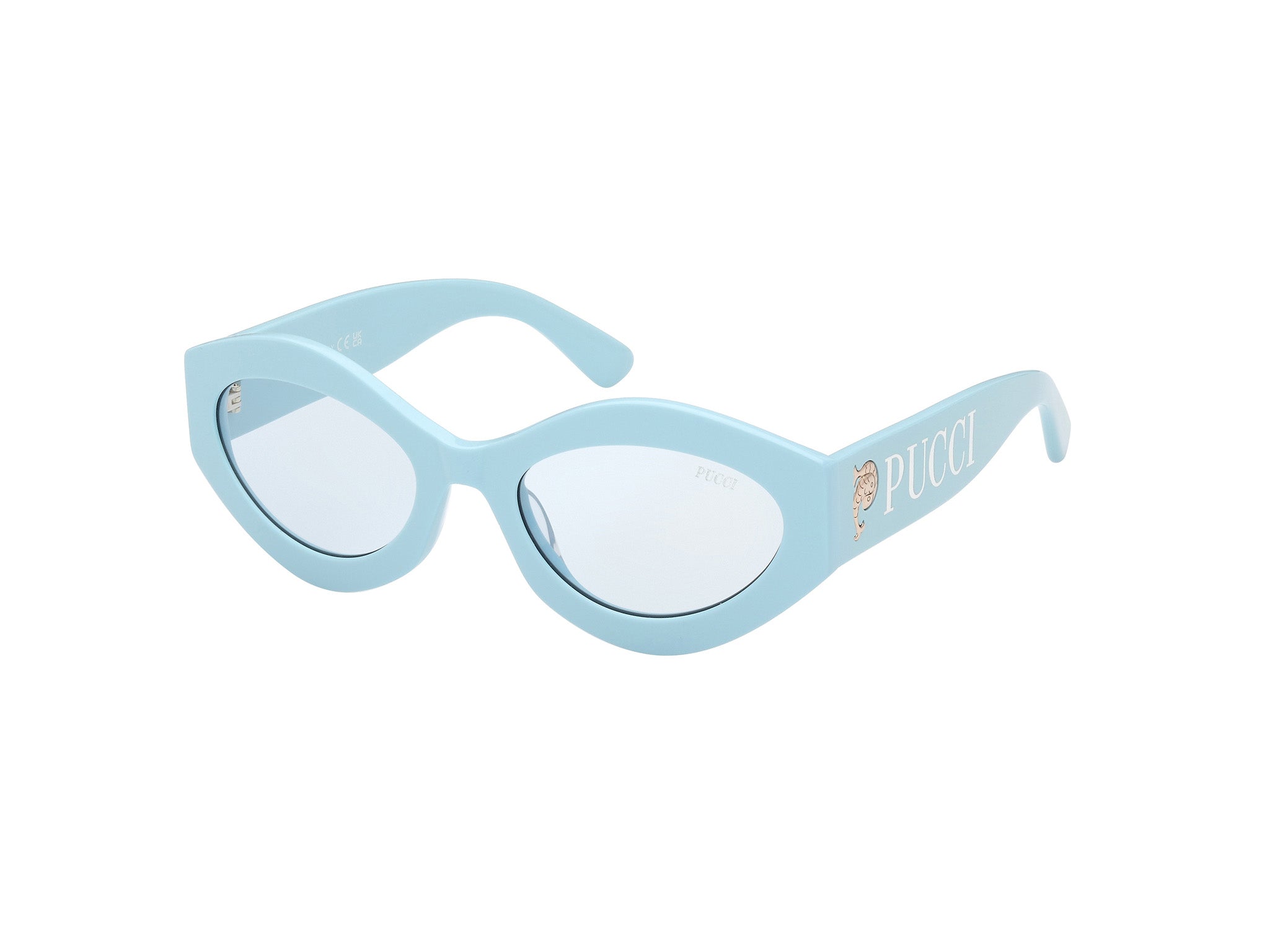 0889214395474 - Emilio Pucci Damen EP0208 84V Gläser SONNENBRILLEN Acetat Hellblau Blau Geometrisch Normal