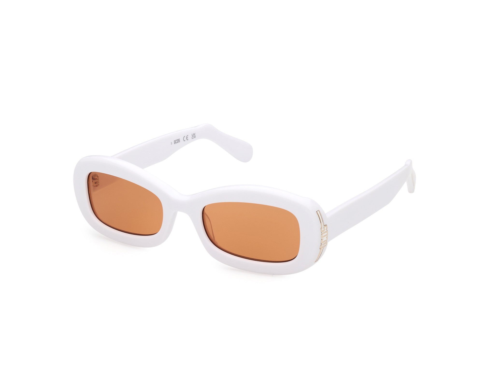 0889214397966 - Unisex GD0027 21E Gläser SONNENBRILLEN Acetat Weiß Braun Quadratisch Normal