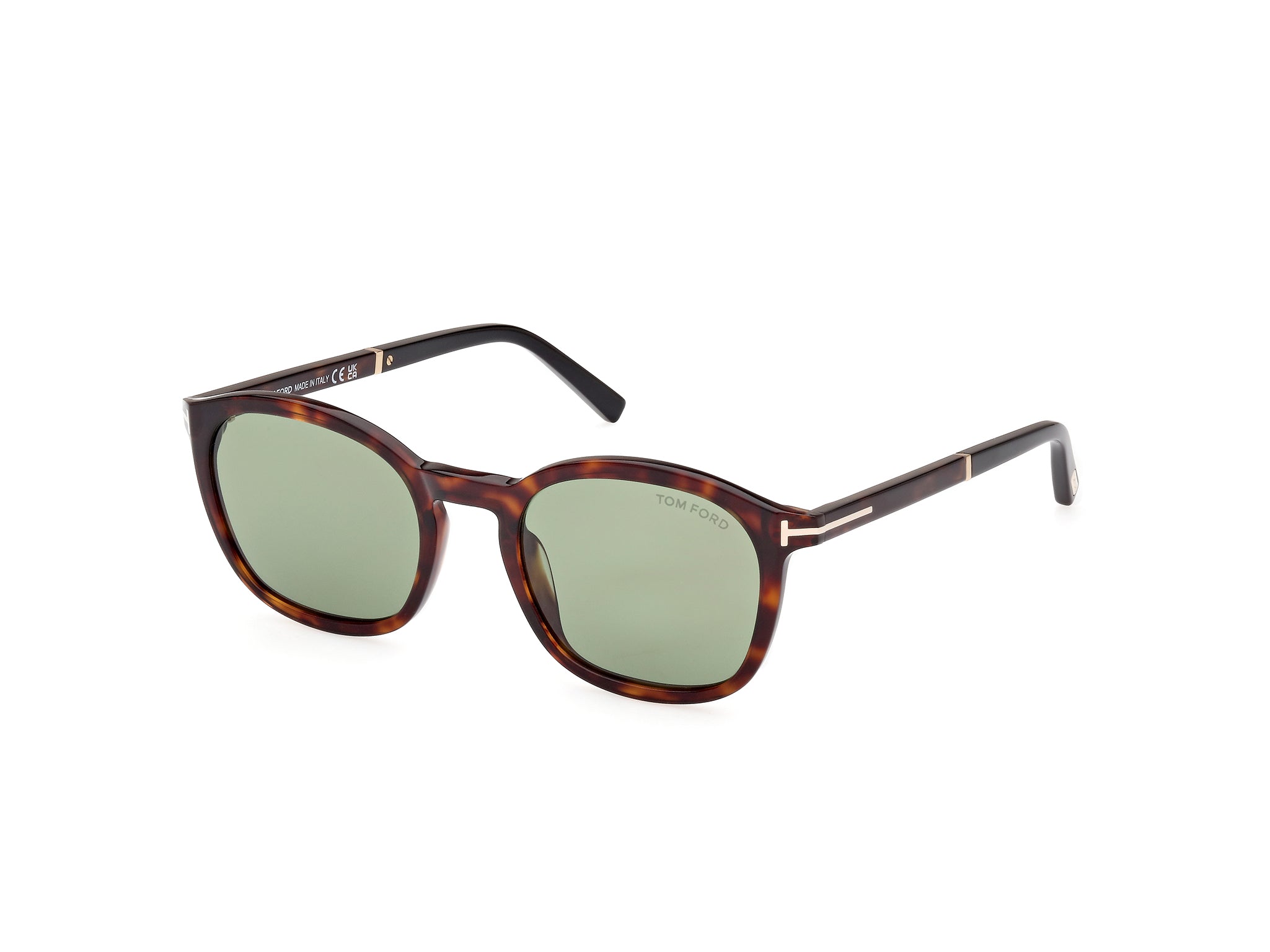 0889214403223 - TOM FORD Herren FT1020 JAYSON 52N Gläser SONNENBRILLEN Acetat Dunkler Havanna Grün Quadratisch Normal