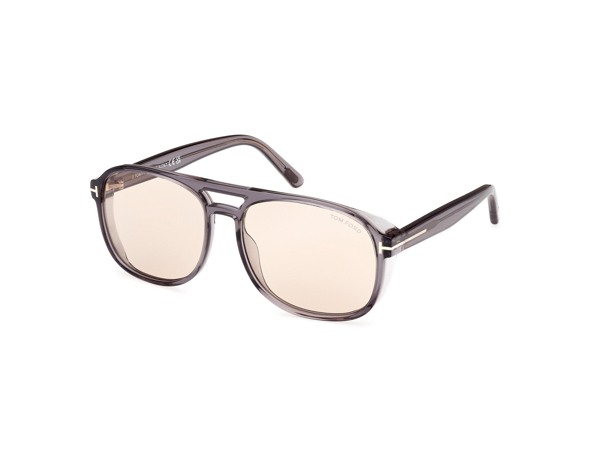 0889214403315 - TOM FORD Herren FT1022 ROSCO 20E Gläser SONNENBRILLEN Acetat Grau Braun Quadratisch Photochromatisch