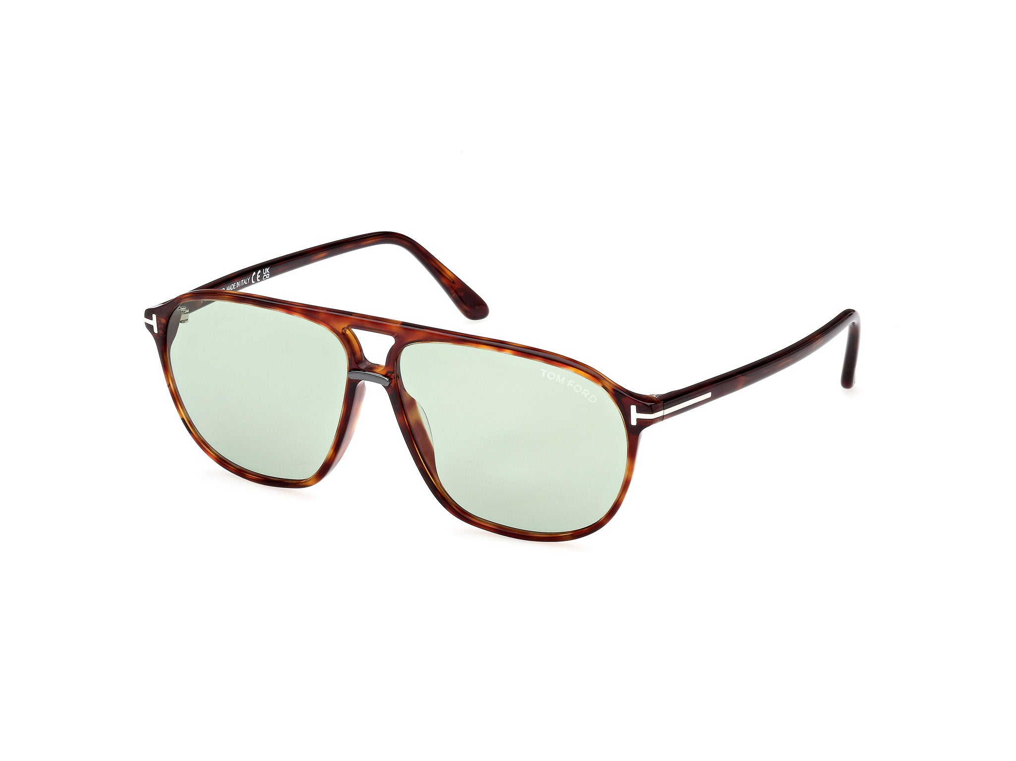 0889214403414 - TOM FORD Herren FT1026 BRUCE 54N Gläser SONNENBRILLEN Acetat Havanna Grün Quadratisch Normal