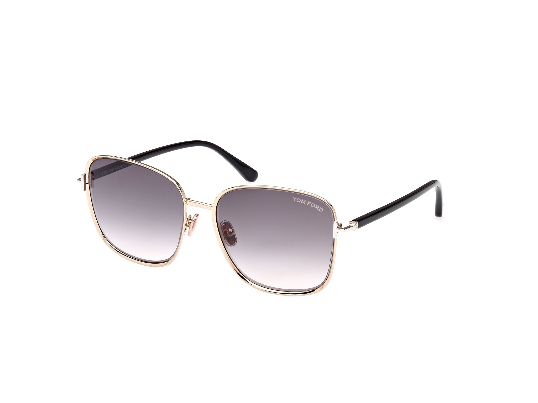 0889214403520 - TOM FORD Damen FT1029 FERN 28B Gläser SONNENBRILLEN Metall Gold Grau Quadratisch Normal Schattiert