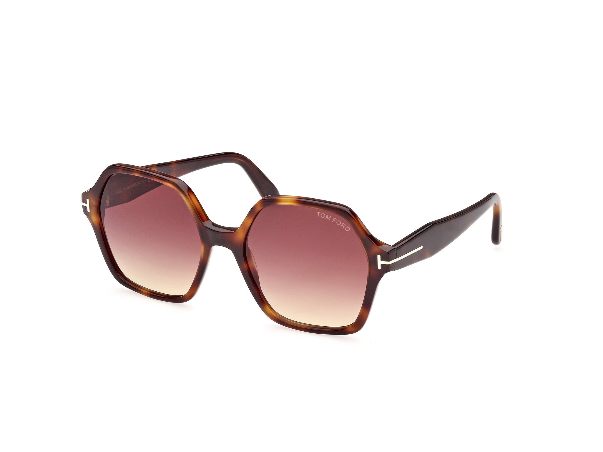 0889214403575 - TOM FORD Damen FT1032 ROMY 53Z Gläser SONNENBRILLEN Acetat Havanna Violett Geometrisch Normal Schattiert