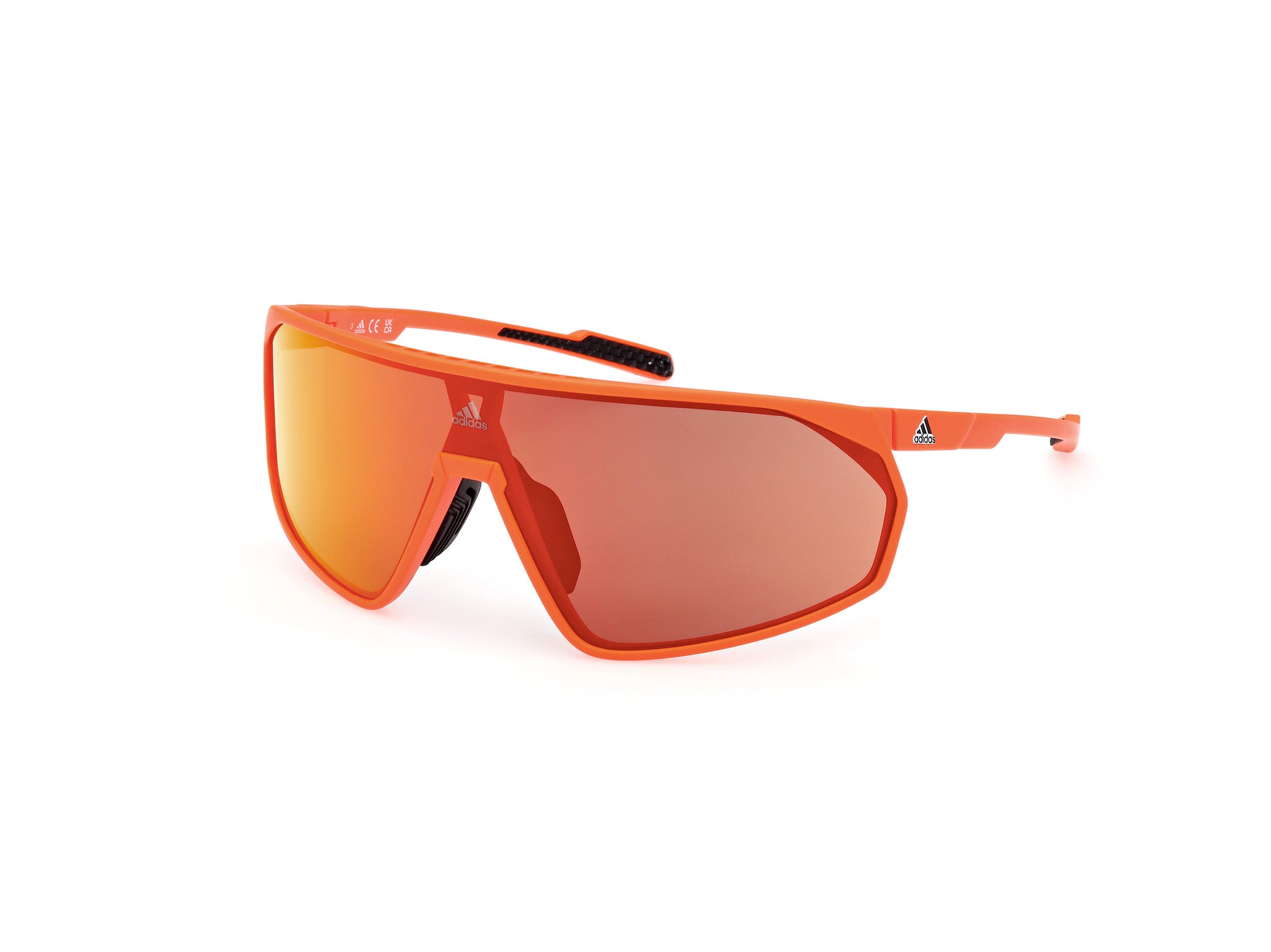 0889214407665 - Herren SP0074 PRFM SHIELD 43L Gläser SONNENBRILLEN Plastik Orange undurchsichtig Orange Maske Normal Spiegel