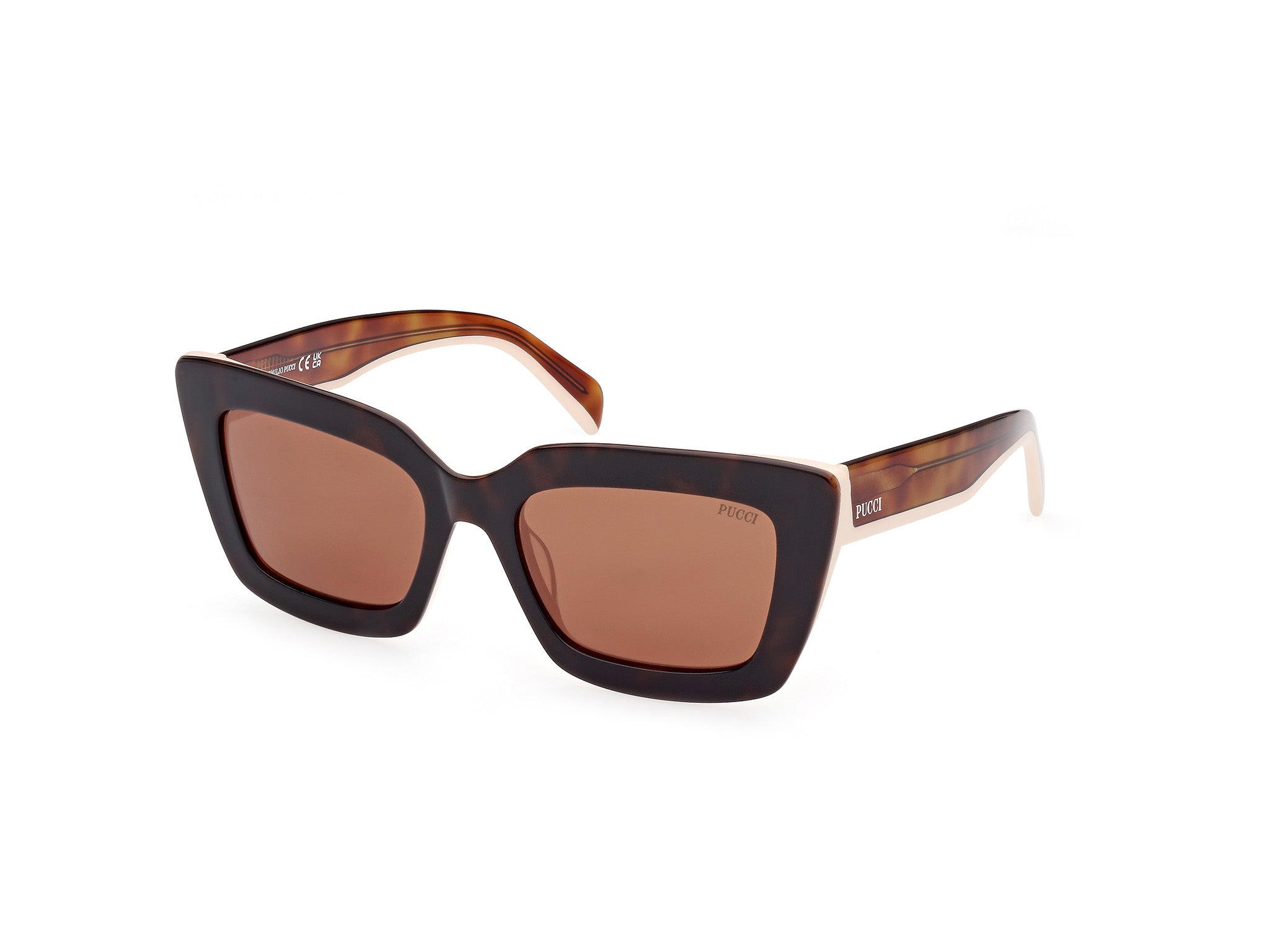 0889214408211 - Emilio Pucci Damen EP0202 53E Gläser SONNENBRILLEN Acetat Havanna Braun Quadratisch Normal