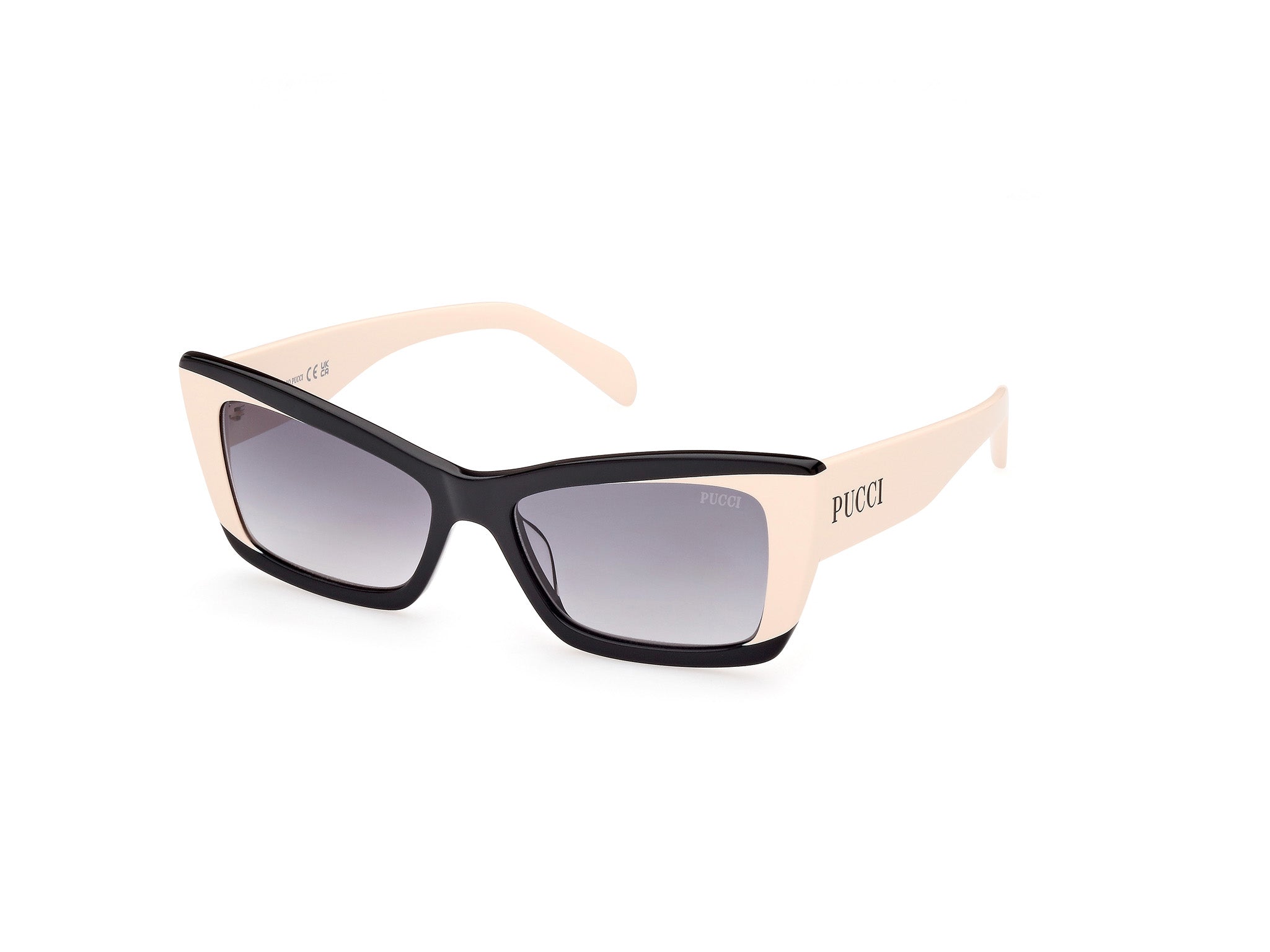 0889214408297 - Emilio Pucci Damen EP0205 05B Gläser SONNENBRILLEN Acetat Schwarz Grau Geometrisch Normal Schattiert