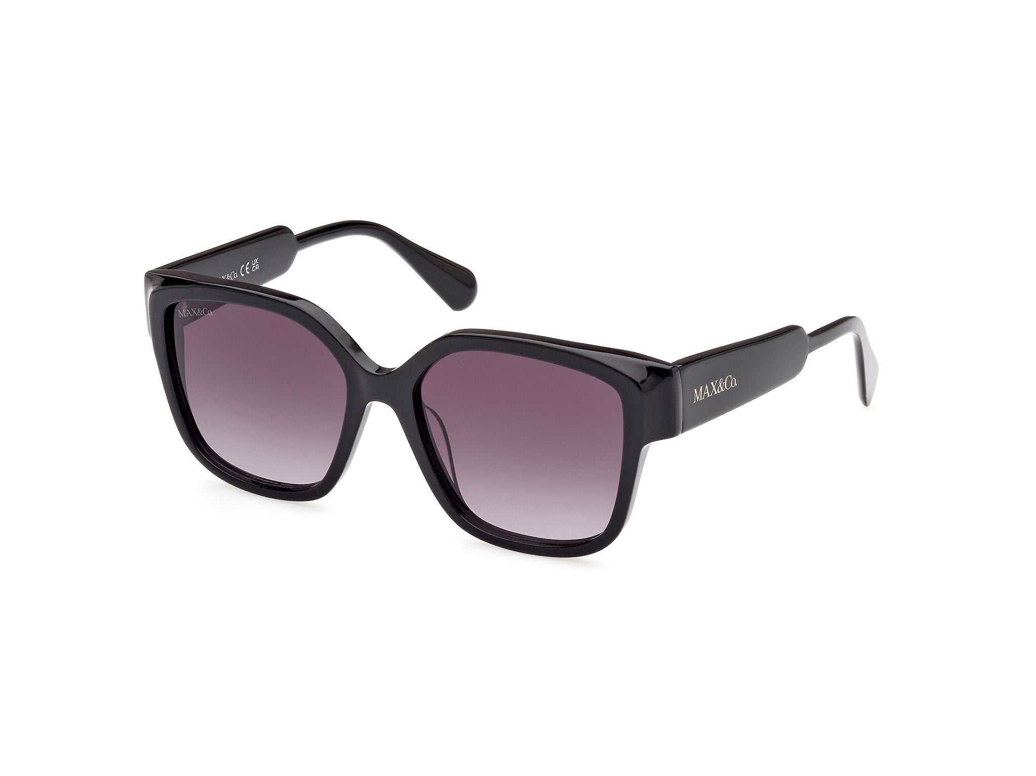 0889214411860 - Damen MO0075 01B Gläser SONNENBRILLEN Acetat Schwarz Rauch Quadratisch Normal