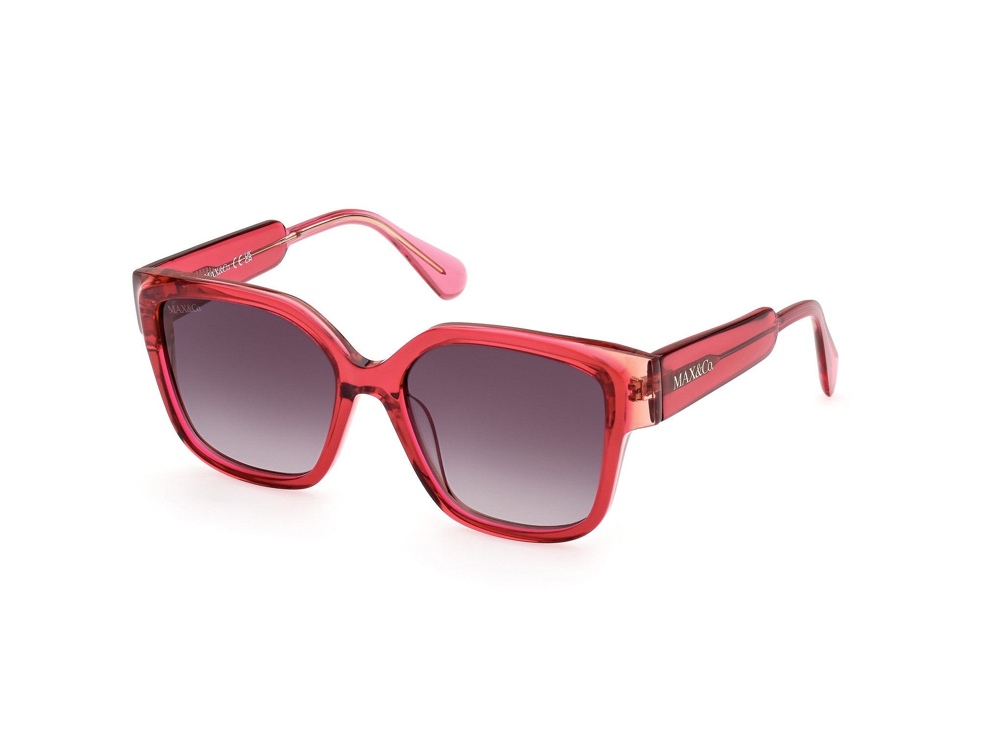 0889214411884 - Damen MO0075 72B Gläser SONNENBRILLEN Acetat Rosa Rauch Quadratisch Normal