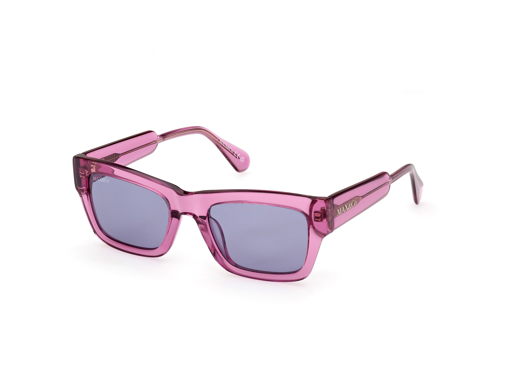 0889214416490 - Damen MO0081 72V Gläser SONNENBRILLEN Acetat Rosa Blau Quadratisch Normal