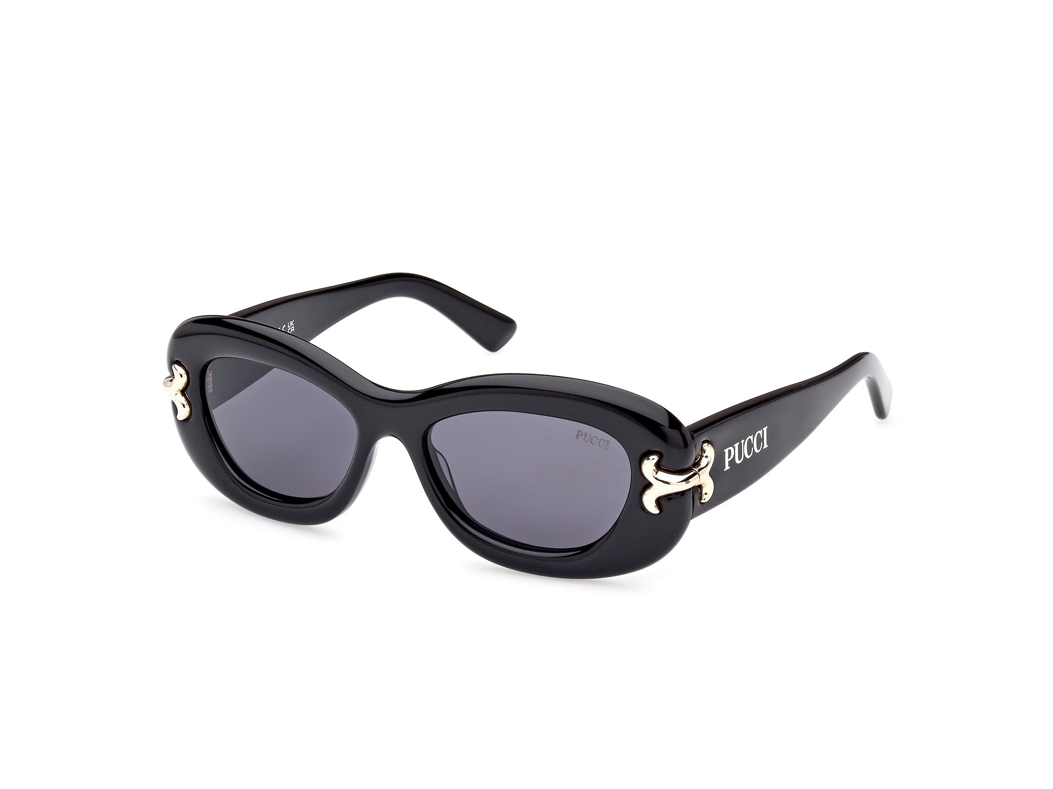 0889214419538 - Emilio Pucci Damen EP0210 01a Gläser SONNENBRILLEN Acetat Schwarz Grau Geometrisch Normal