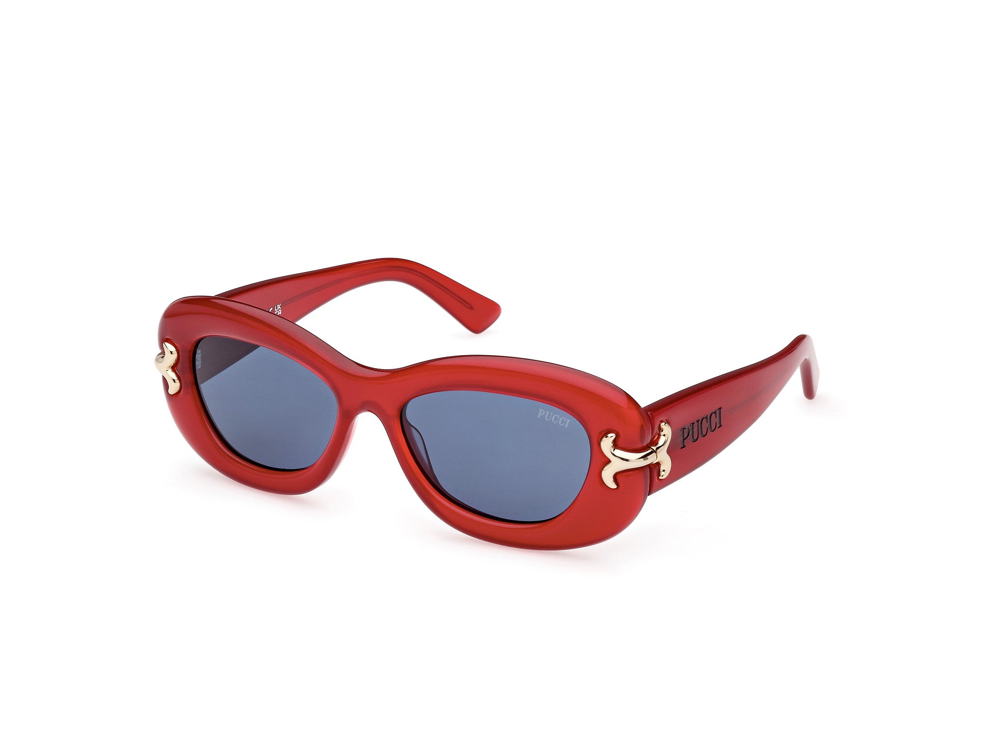 0889214419569 - Emilio Pucci Damen EP0210 66V Gläser SONNENBRILLEN Acetat Rot Blau Geometrisch Normal